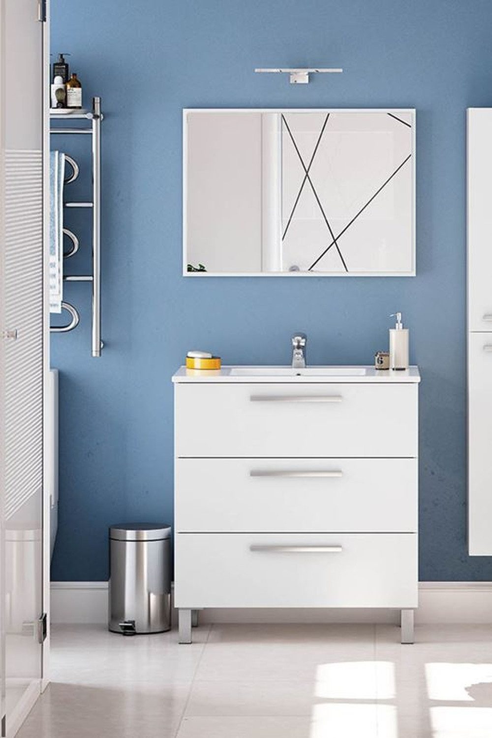 FORES HABITAT Badezimmer-Set in weiß glänzend - 80x86x45 (BxHxT) günstig online kaufen