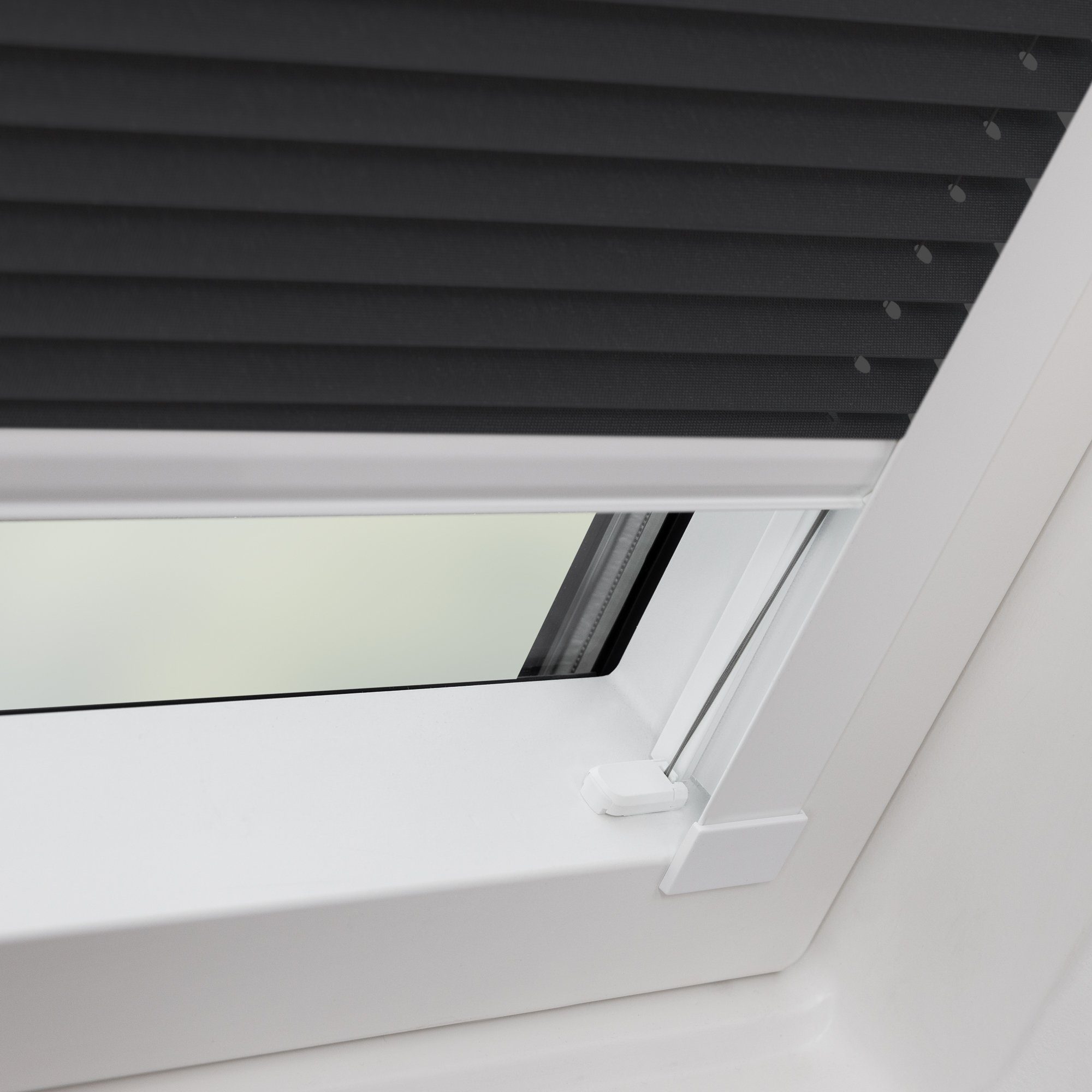 Dachfensterplissee Thermo LICHTBLICK Anthrazit mit ORIGINAL, LICHTBLICK blickdicht, Dachfenster Bohren, ORIGINAL Plissee, Schrauben Schraubbefestigung