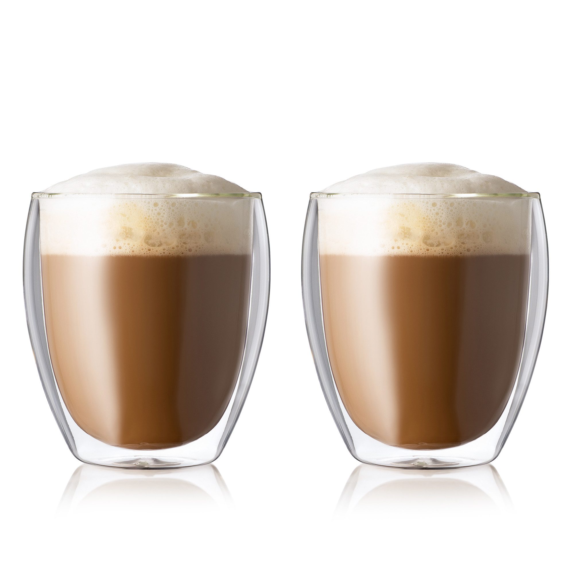 Latte-Macchiato-Tasse 6er Set Doppelwandglas Cappuccino 350ml, hitzebeständig