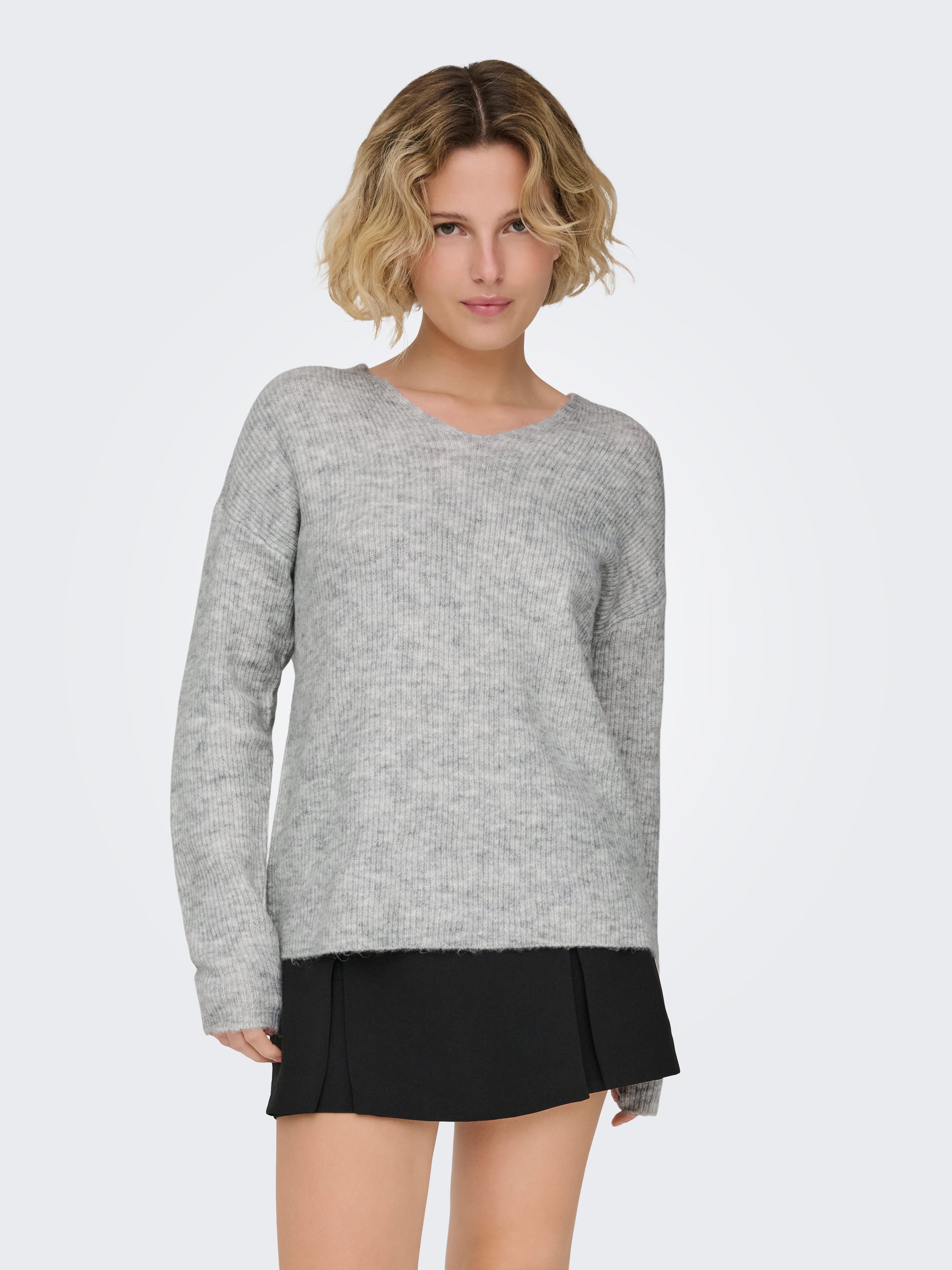 ONLY Strickpullover ONLCAMILLA V-NECK L/S PULLOVER KNT NOOS