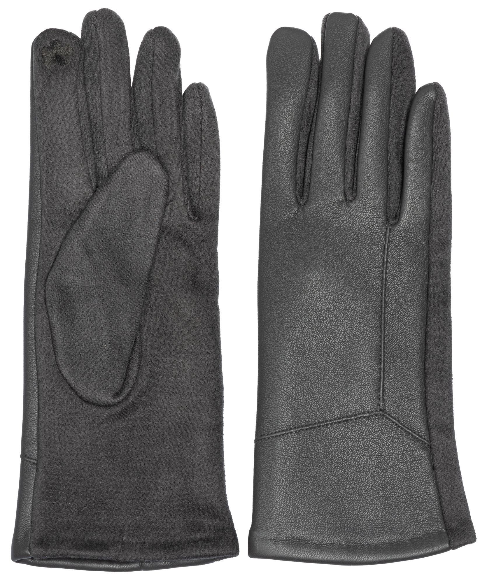 Caspar Strickhandschuhe GLV015 klassisch elegante uni Damen Handschuhe dunkelgrau