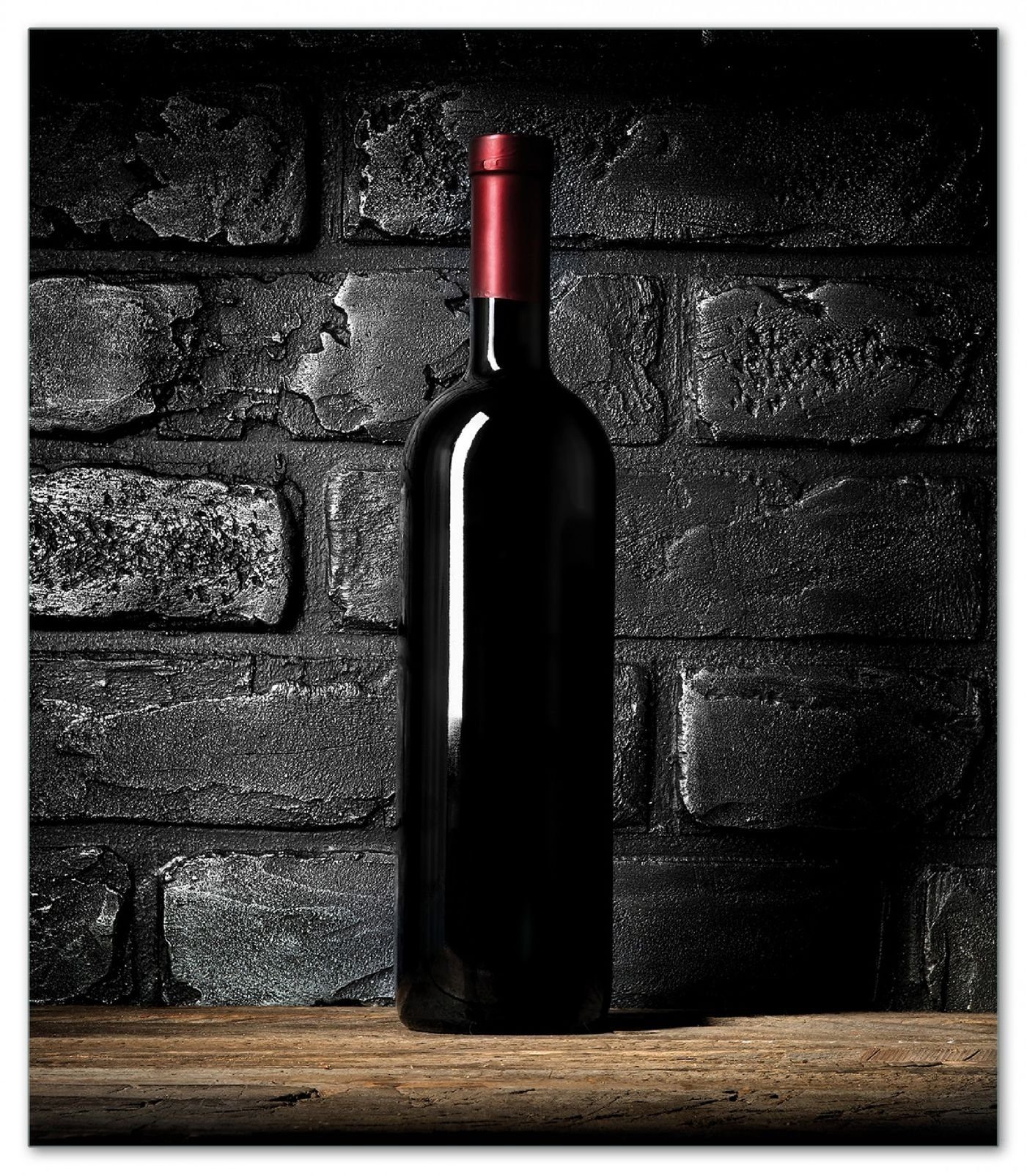 Herd-Abdeckplatte Rotwein-Flasche am Abend