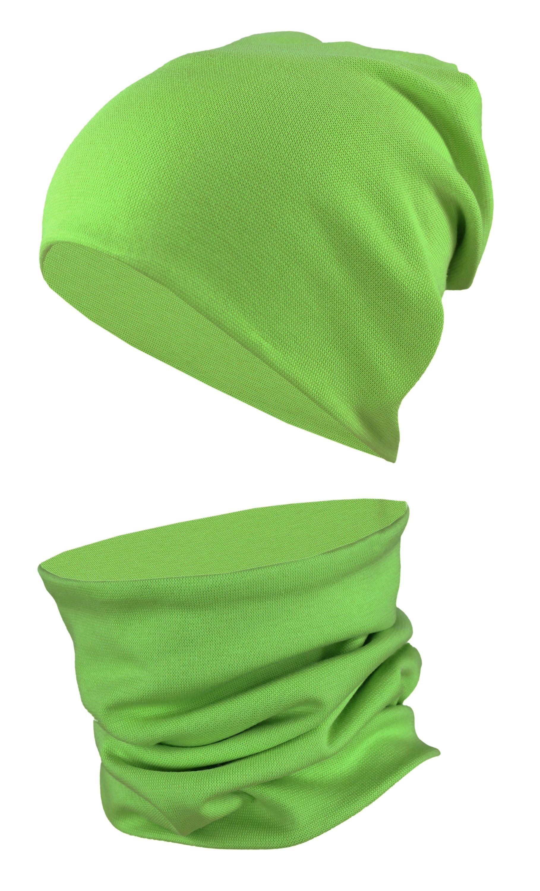 TupTam Beanie Kinder Beanie Mütze Schlauchschal Set aus Jersey und Rippstoff