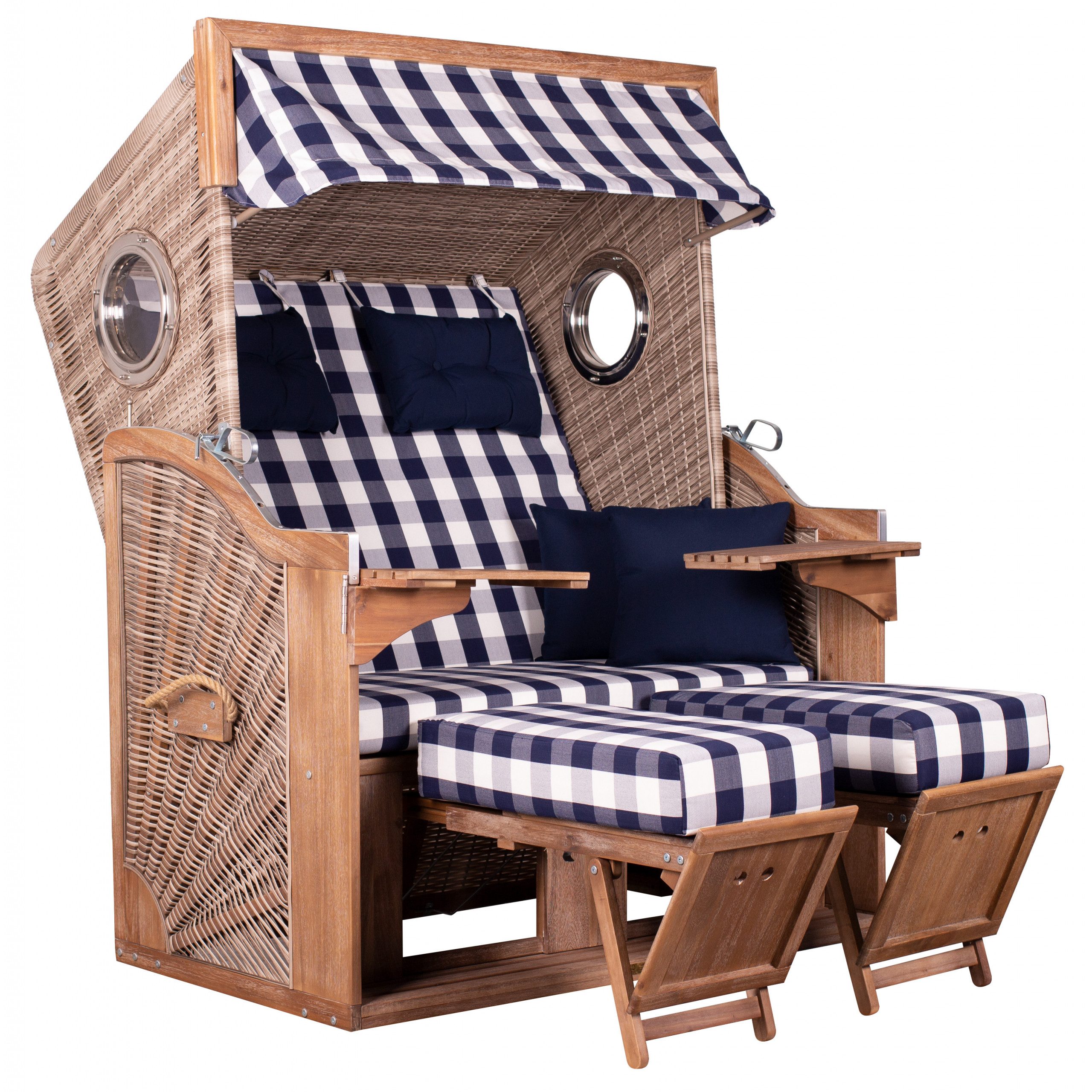 Strandkorb deVries TRENDY PURE GREENLINE Des. 743 Strandkorb 135XL PE ant. wh.