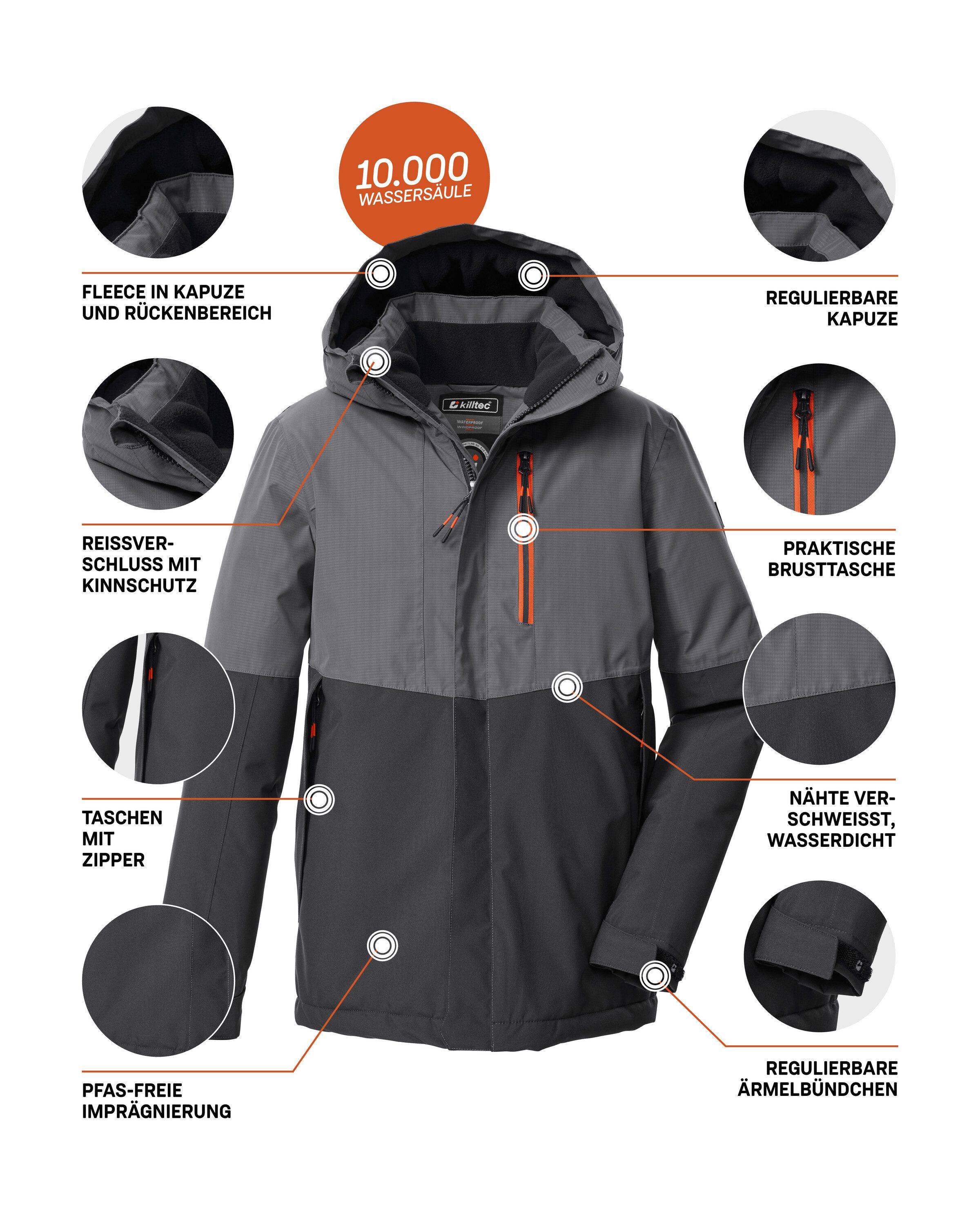 Killtec Funktionsjacke KOW 222 BYS JCKT Wind- u. wasserdichte Kinderjacke mit Fleece, reflektierender Print – Bild 5 von 5