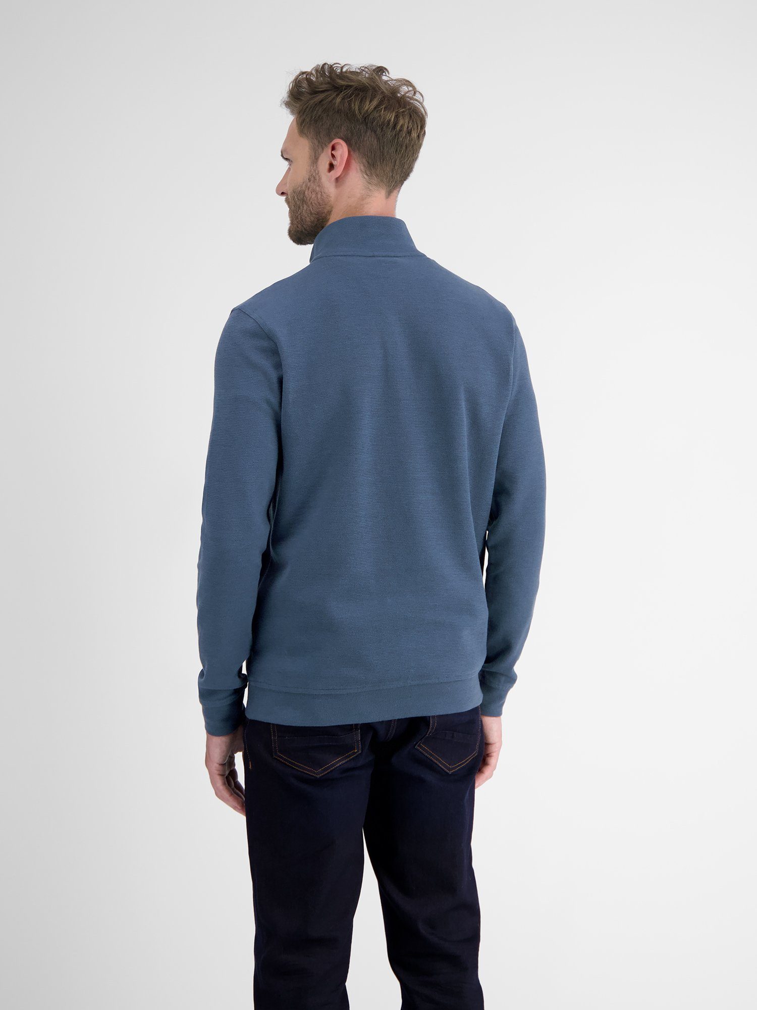 LERROS Sweatshirt LERROS Sweat-Troyer, Structure STORM BLUE