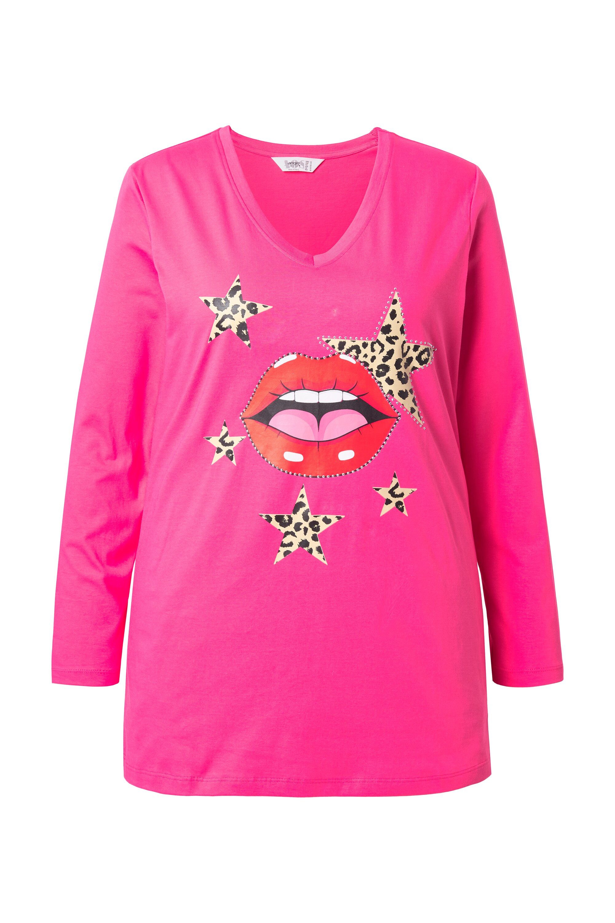 Angel of Style T-Shirt T-Shirt Komfort Fit Kussmund-Motiv Langarm günstig online kaufen
