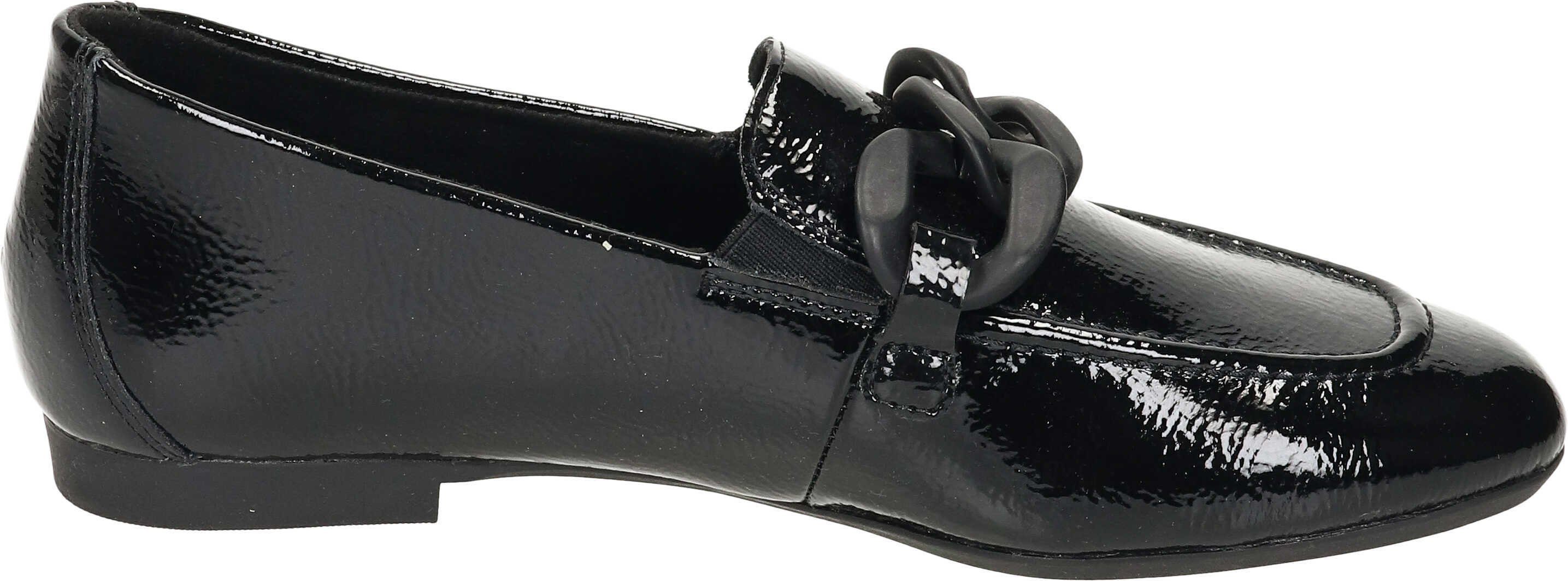 Remonte Slipper Loafer aus Lackleder schwarz