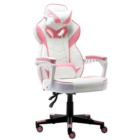PHOEBE CAT Gaming Chair, Gaming-Stuhl mit Hoher Rückenlehne, Ergonomischer Bürostuhl Schreibtischstuhl aus Kunstleder, Höhenverstellbar und drehbar