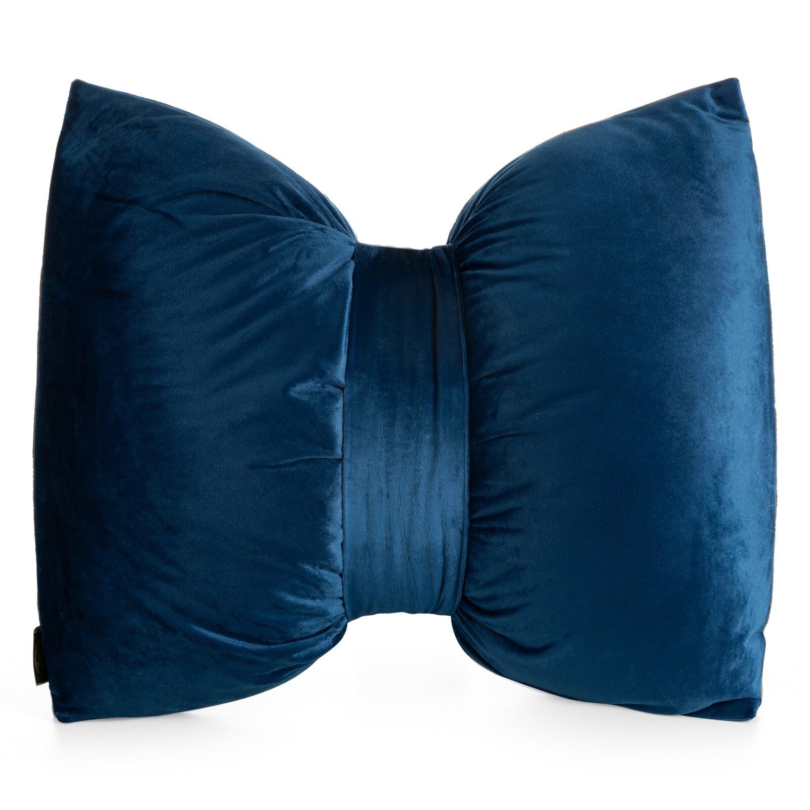 Eurofirany Dekokissen Samt-Dekokissen „Schleife“, 45x55 cm, 100 % Polyester, 200 g/m², weich & elegant