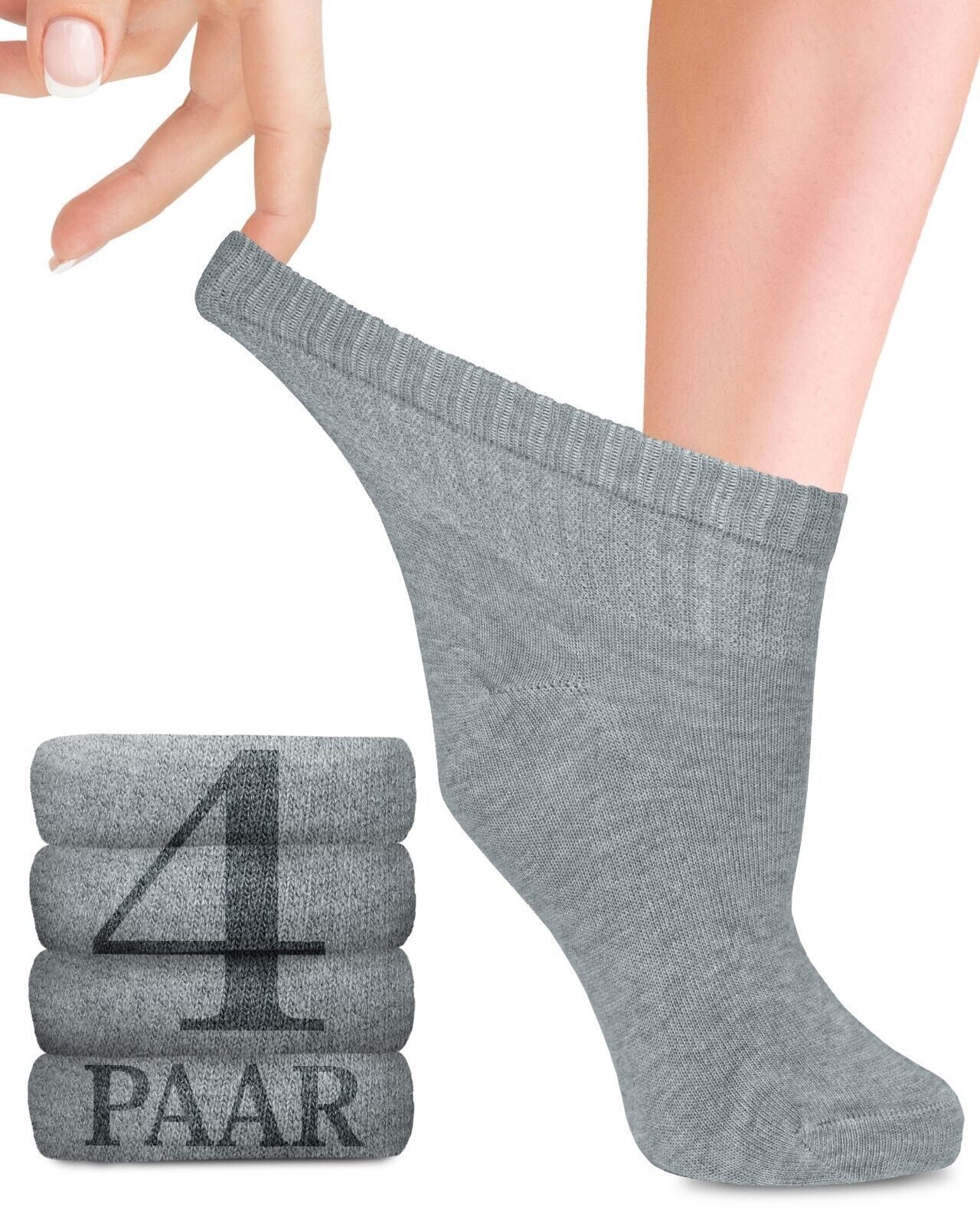 Fiera Besa Diabetikersocken Diabetiker Socken Damen mit Lycra, 4 Paar, Knöchelhoch