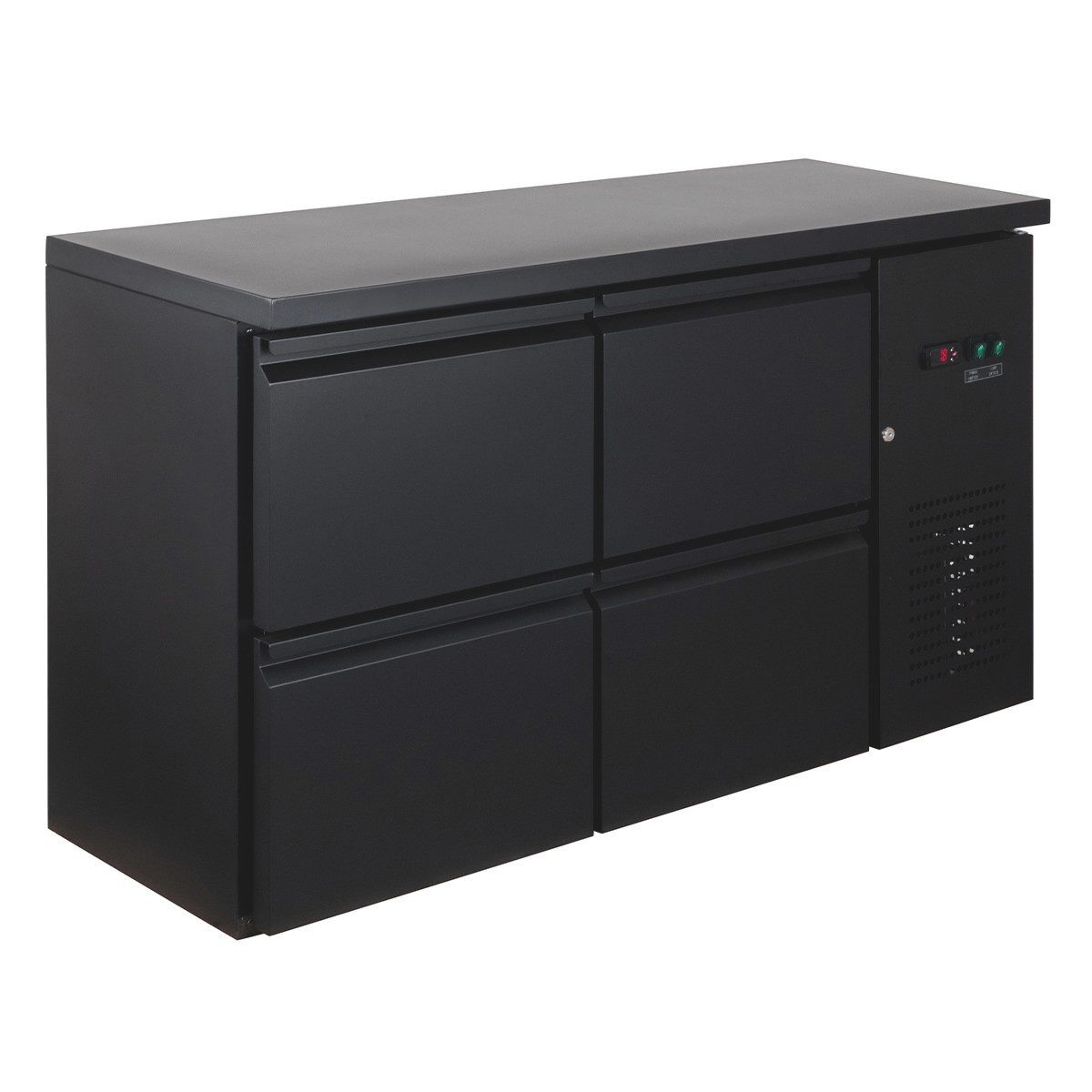 GastroHero Kühlschrank BKT-ECO0/4 Barkühltisch mit 4 Schubladen 146x52 cm Getränkekühltisch Bar, 867 cm hoch, 146.2 cm breit