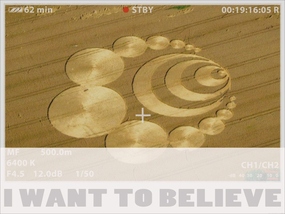 Poster Kornkreise Kunstdruck Bild - I Want To Believe (60 x 80 cm)