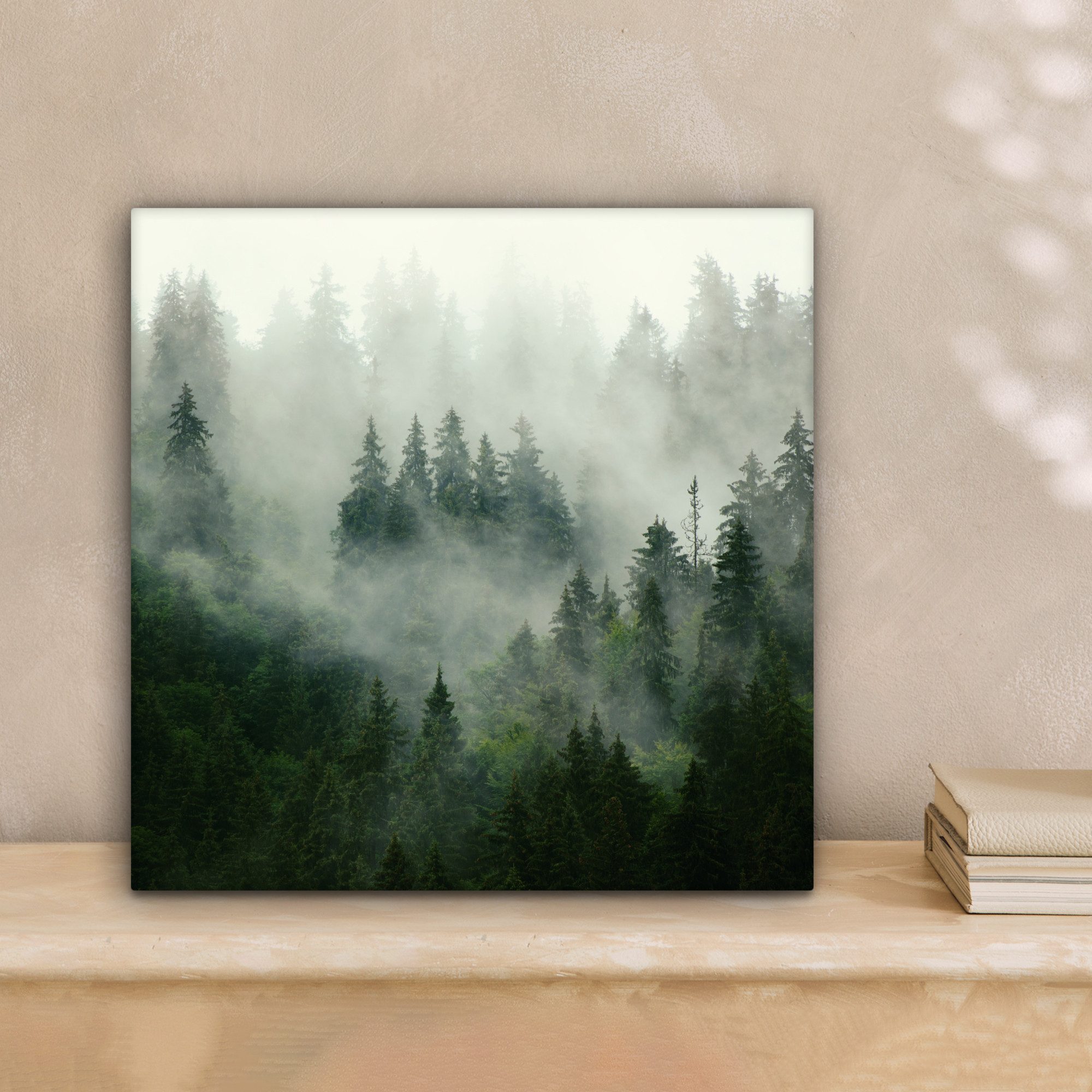 OneMillionCanvasses® Leinwandbild Wald - Nebel - Bäume - Natur, Fotodruck ( günstig online kaufen