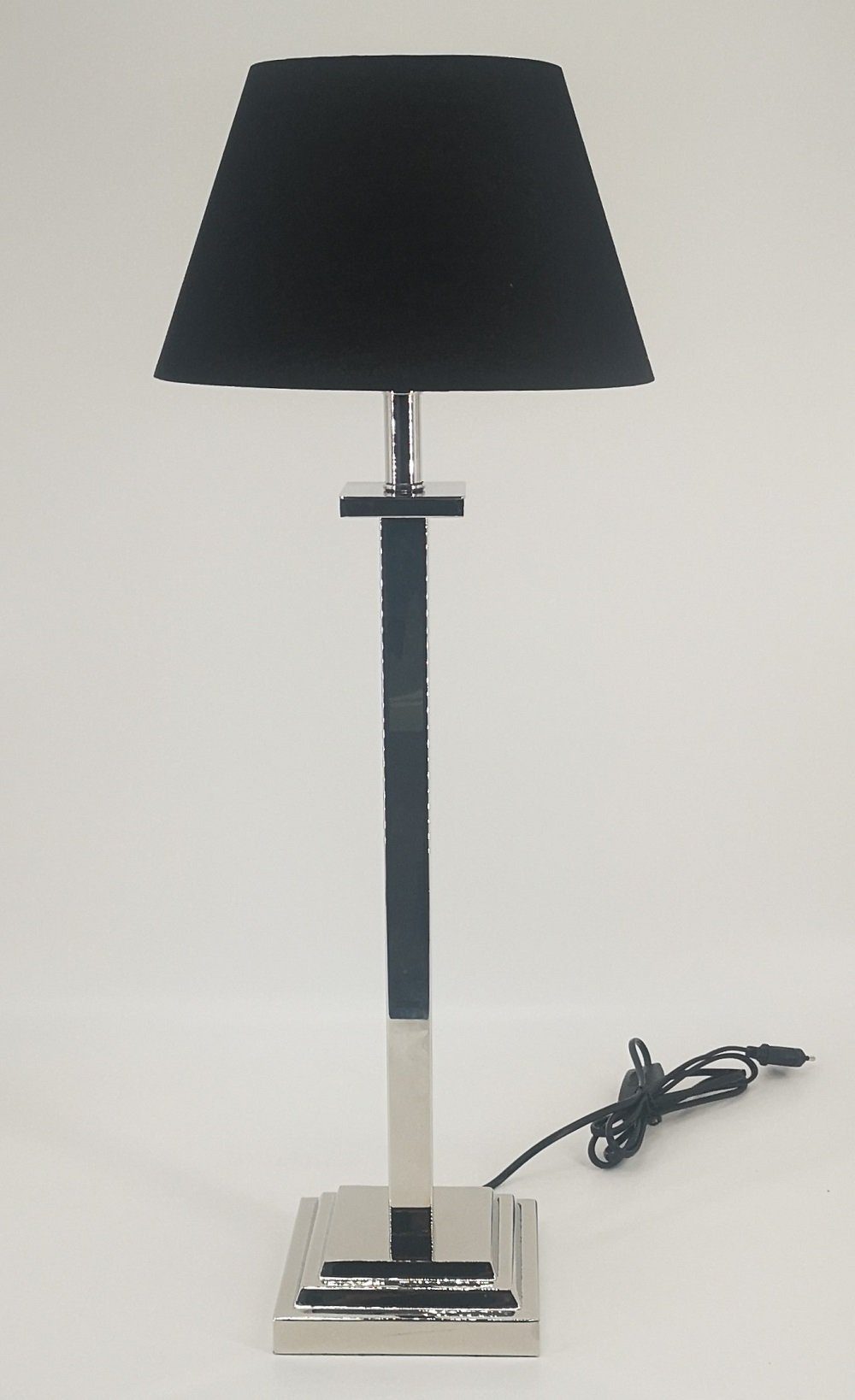 AMBIENTE-LEBENSART.DE Tischleuchte Lampenfuss-Tischlampe-Objektleuchte-Massiv Metall-Nickel Fassung, E27 ohne Leuchtmittel