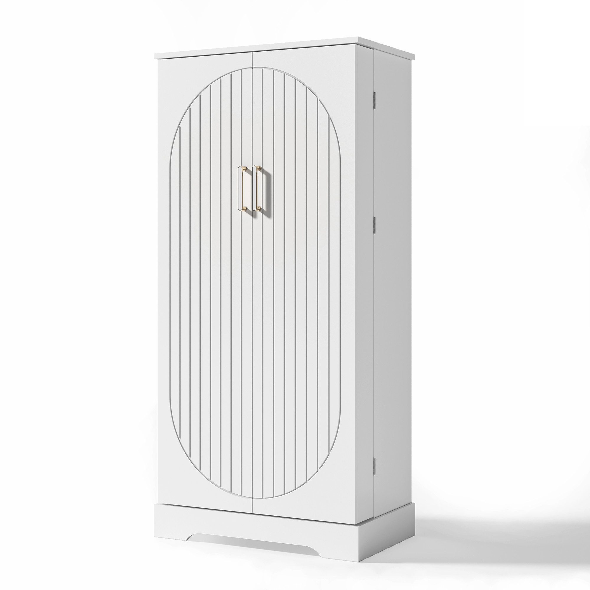 ANYSUN Mehrzweckschrank Mehrzweckschrank Multifunktionaler Küchenschrank mit LED-Sensorleuchte (1er Set) höhenverstellbaren Einlegeböden, Doppeltür mit Staufach