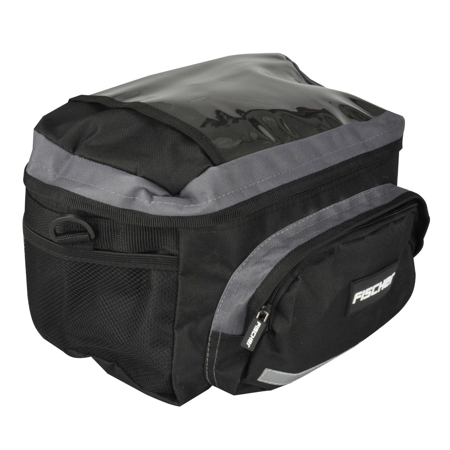 FISCHER Fahrrad Fahrradtasche Fischer Lenker-Tasche 8L Fahrrad-Tasche Schwarz, Lenkertasche Bike Case Bikepacking Bag wasserabweisend auch für E-Bike