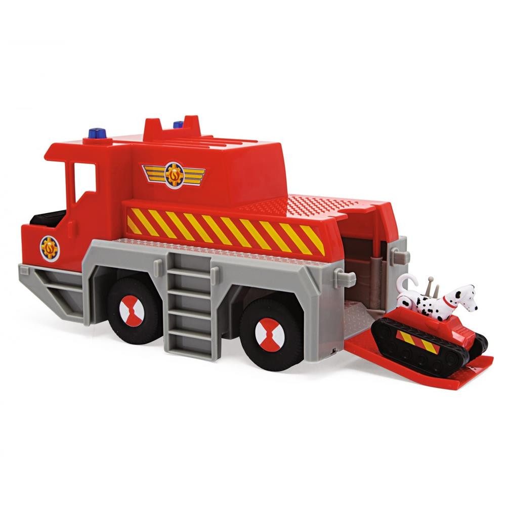 SIMBA Spielzeug-Feuerwehr Feuerwehrmann Sam 2-in-1 Rettungskran 50 cm mit Figur & Sound, (Rettungsfahrzeug-Set, Rettungskran, Rettungsfahrzeug, Sam-Figur, Rettungshund Schnuffi), 2-in-1-Funktion, 360°-Kranarm, Seilwinde, Wasserkanone, Sound