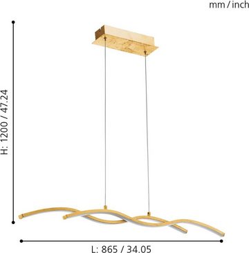 EGLO Pendelleuchte MIRAFLORES, LED fest integriert, Warmweiß, Hängeleuchte, Hängelampe