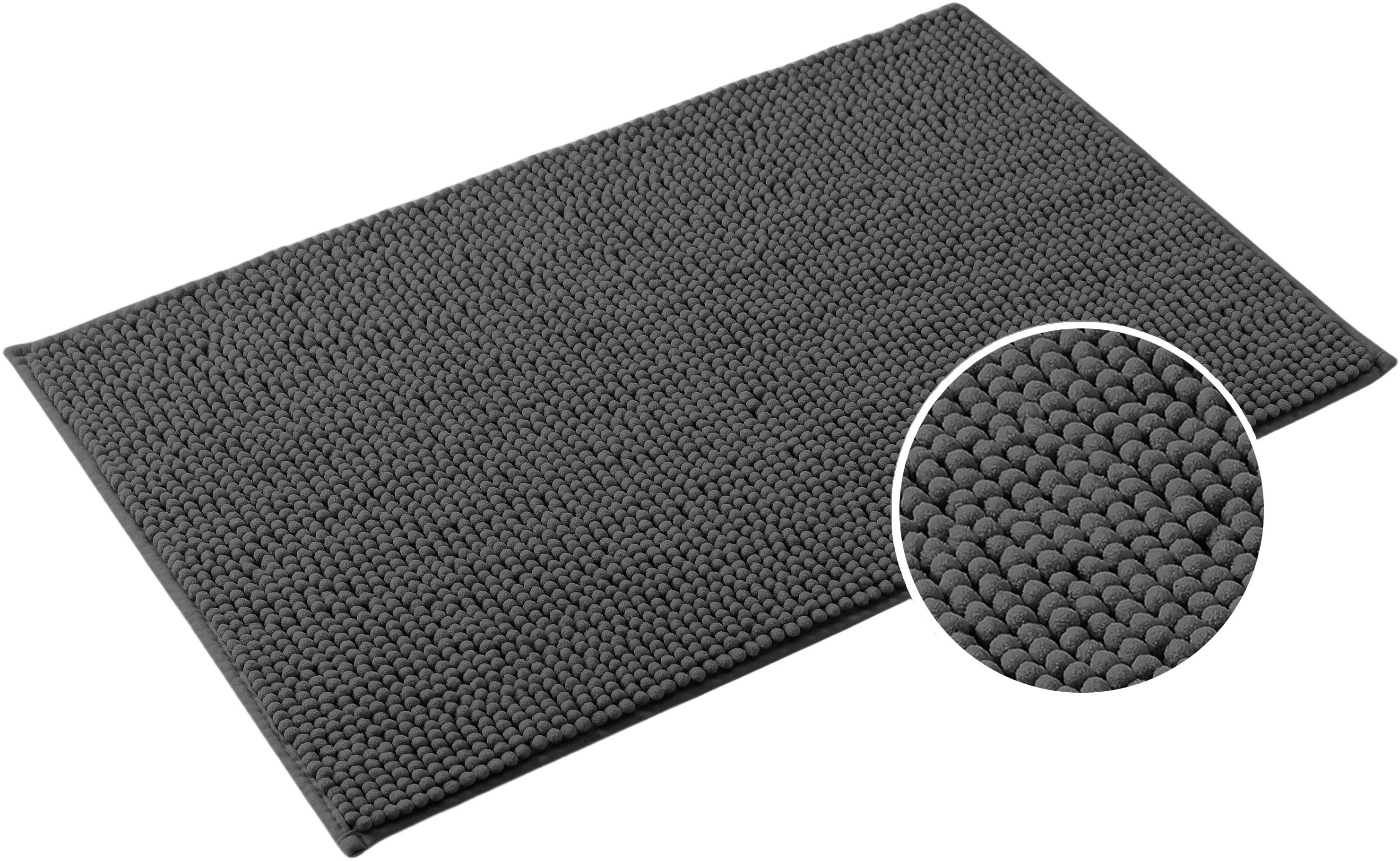 Badematte Vanessa Chenille, Badvorleger, Badezimmer Teppich, Duschvorleger