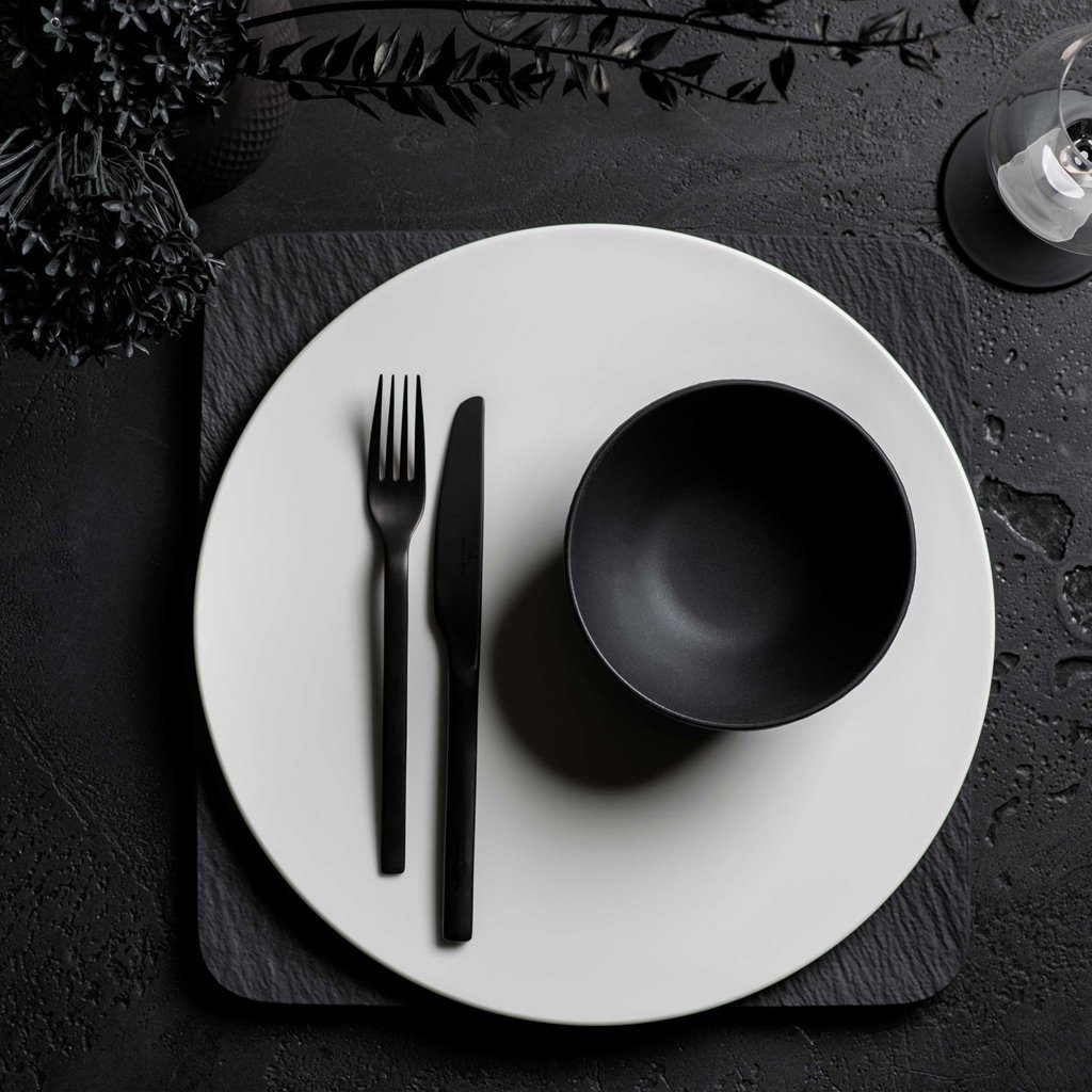 Villeroy & Boch Geschirr-Set Manufacture Rock Geschirr-Set (4-tlg), 2 Personen, Porzellan, Premium Porcelain, mikrow.- & spülm.sicher, Made in Germany