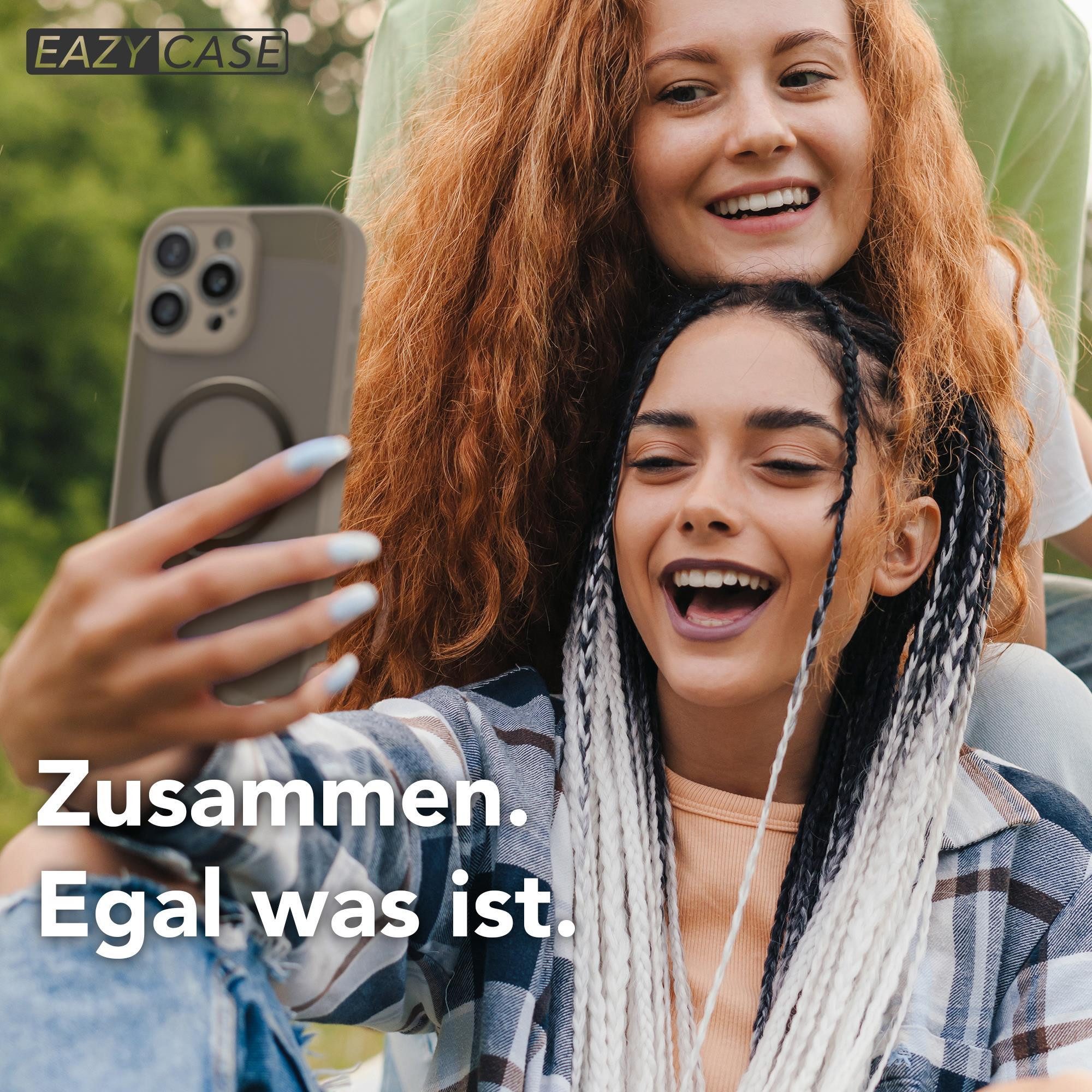 EAZY CASE Handyhülle Outdoor iPhone 16 Pro Max Case MagSafe Ring 6,9 Zoll, Outdoor Handy Hülle stoßfest Silikon Case Schutzhülle Bumper Goldbraun