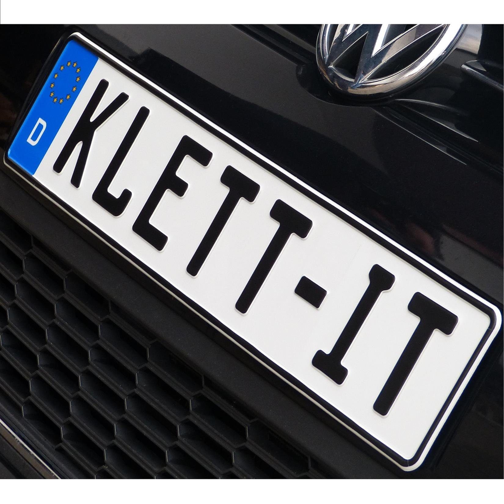 KLETT-IT Kennzeichenhalter für Auto rahmenlos Klett Original Klett-IT®, (2 Stück)