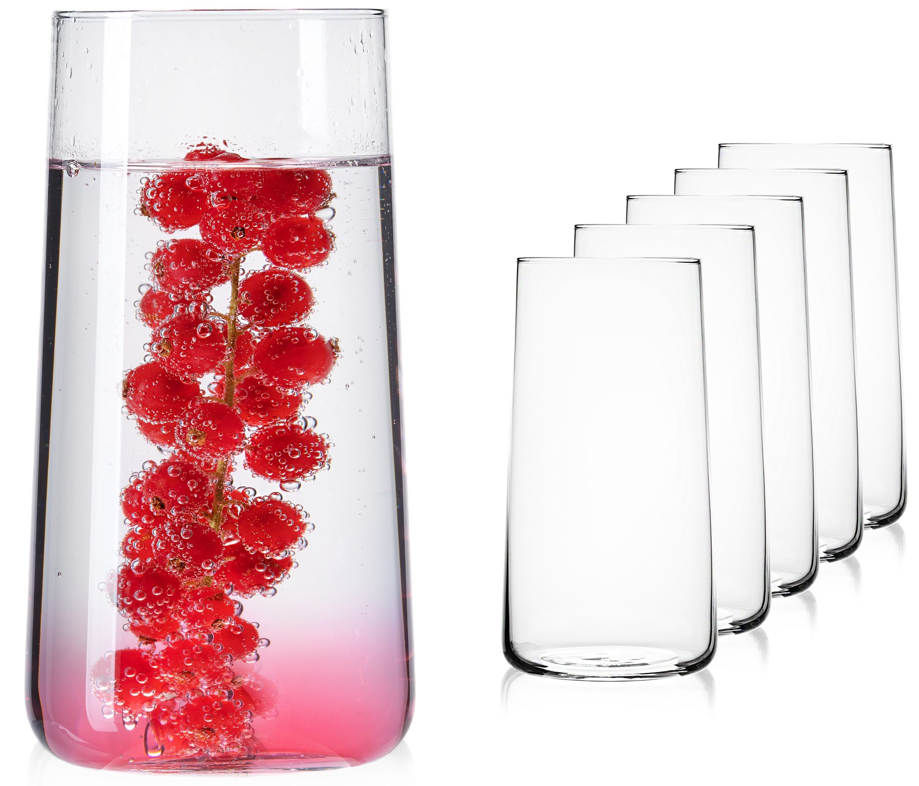IMPERIAL glass Glas Trinkgläser, Glas, 490ml (max. 550ml) Wassergläser Saftgläser Longdrinkgläser