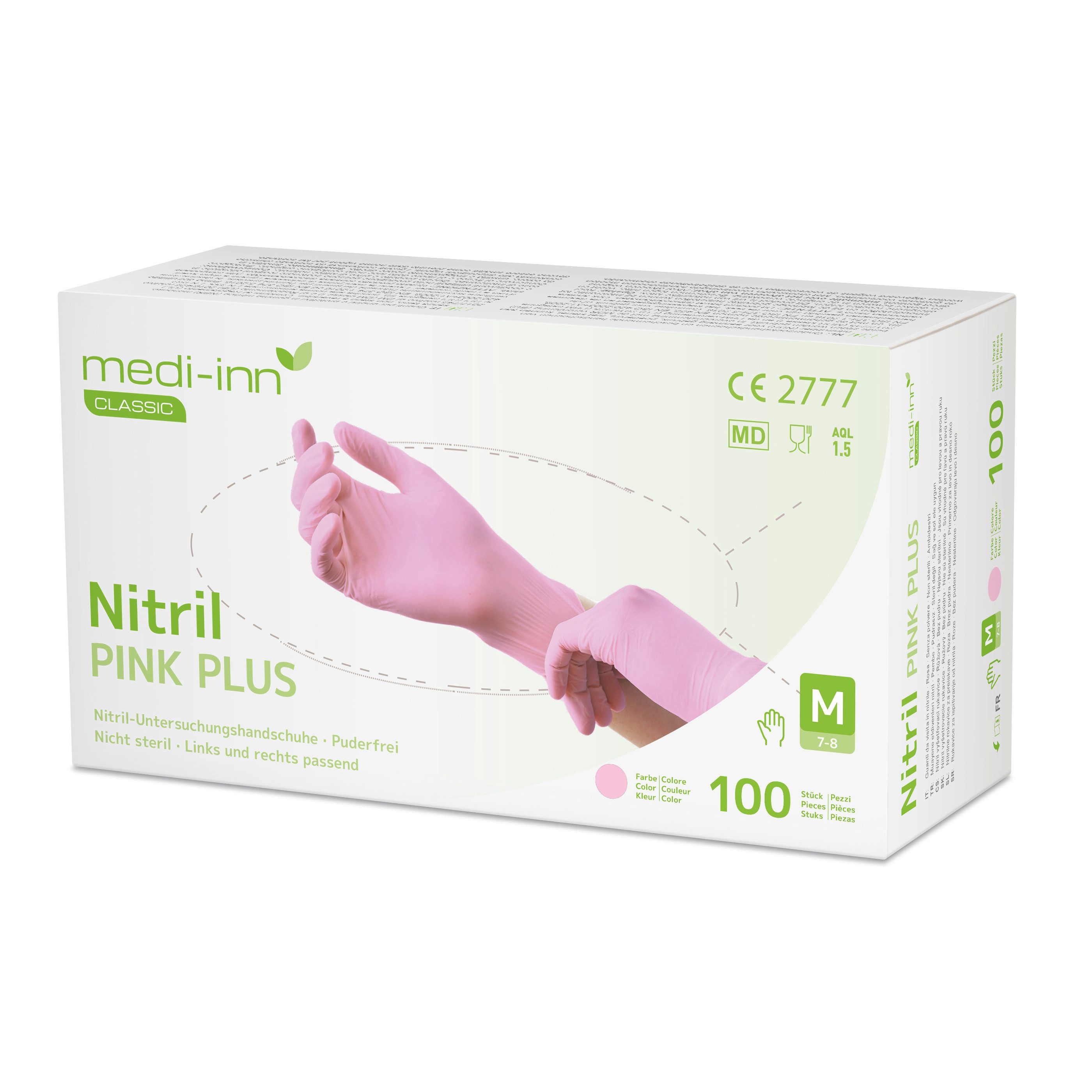 Medi-Inn Nitril-Handschuhe Nitril Pink Plus Einmalhandschuhe puderfrei AQL: 1.5