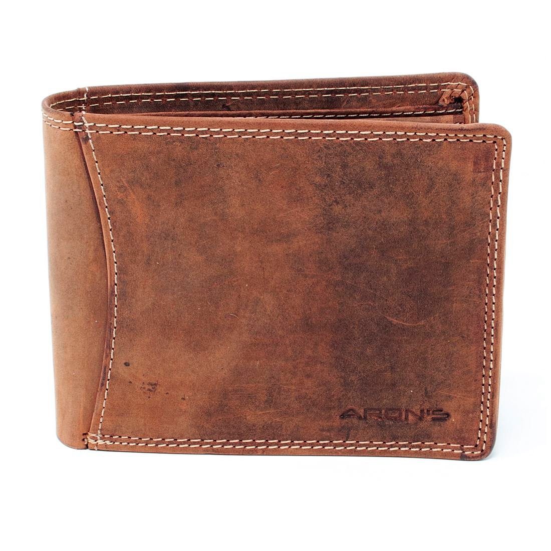 SHG Geldbörse ◊ Herren Geldbörse Leder Portemonnaie Geldbeutel Börse RFID, Lederbörse mit Münzfach RFID Männerbörse Büffelleder