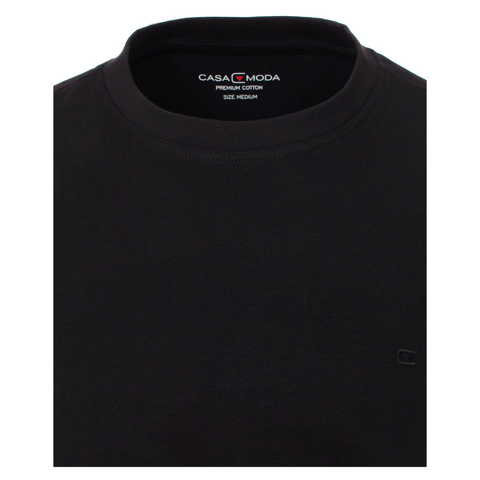 CasaModa T-Shirt CASAMODA schwarz Übergrößen Basic Rundhalsshirt