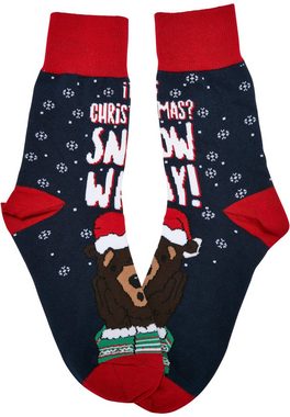 URBAN CLASSICS Basicsocken Urban Classics Unisex Christmas Bear Socks Kids 3-Pack (1-Paar)