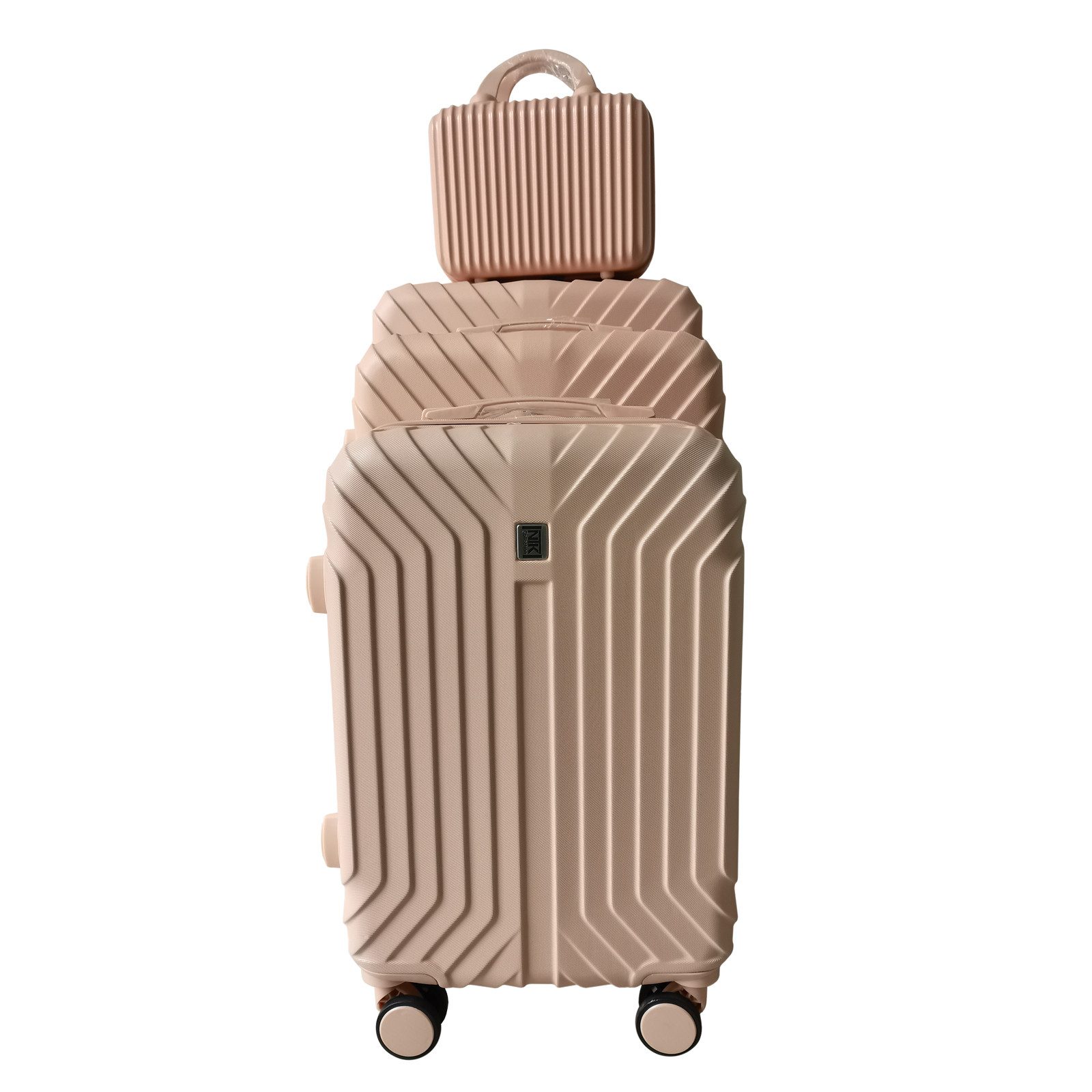 NTK-Collection Hartschalen-Trolley Hartschalenkoffer 4er-Set Mabell Rosa, 4 Rollen