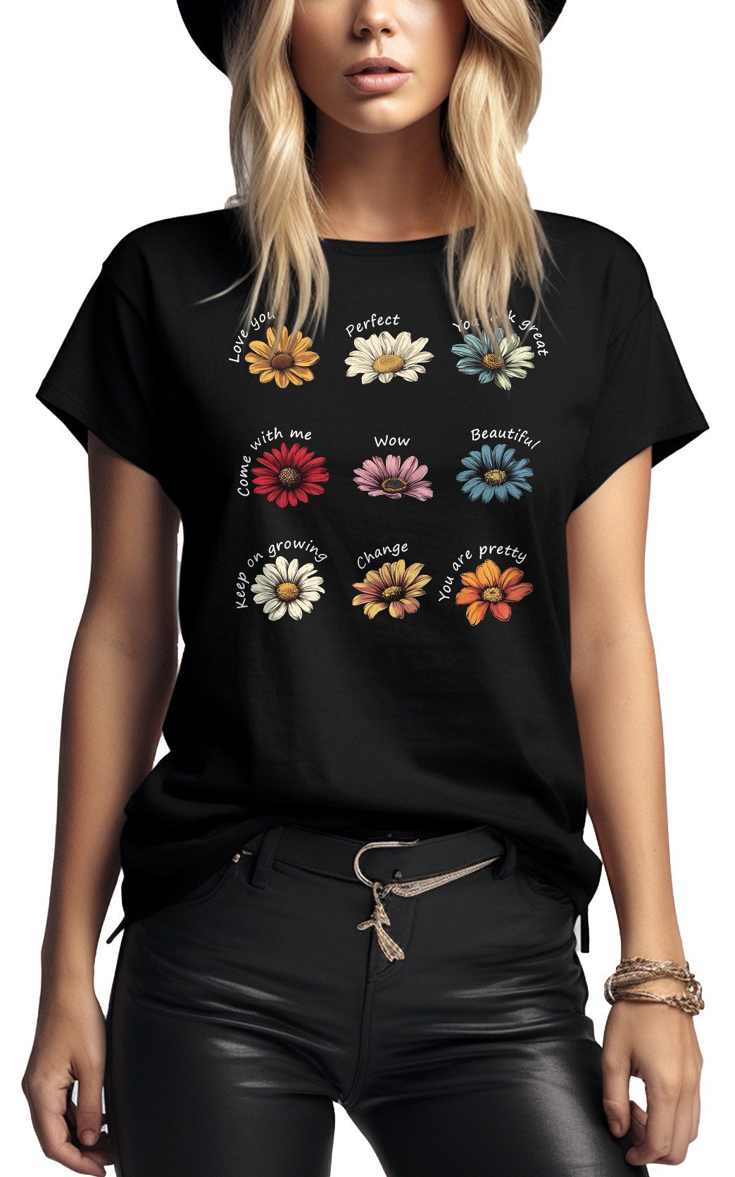 MAKAYA Print-Shirt MAKAYA Print-Shirt Damen Blumen günstig online kaufen