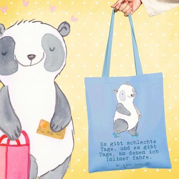 Mr. & Mrs. Panda Tragetasche Panda Inliner fahren - Sky Blue - Geschenk, Sport, Beutel, Einkaufsta (1-tlg), Modisches Design