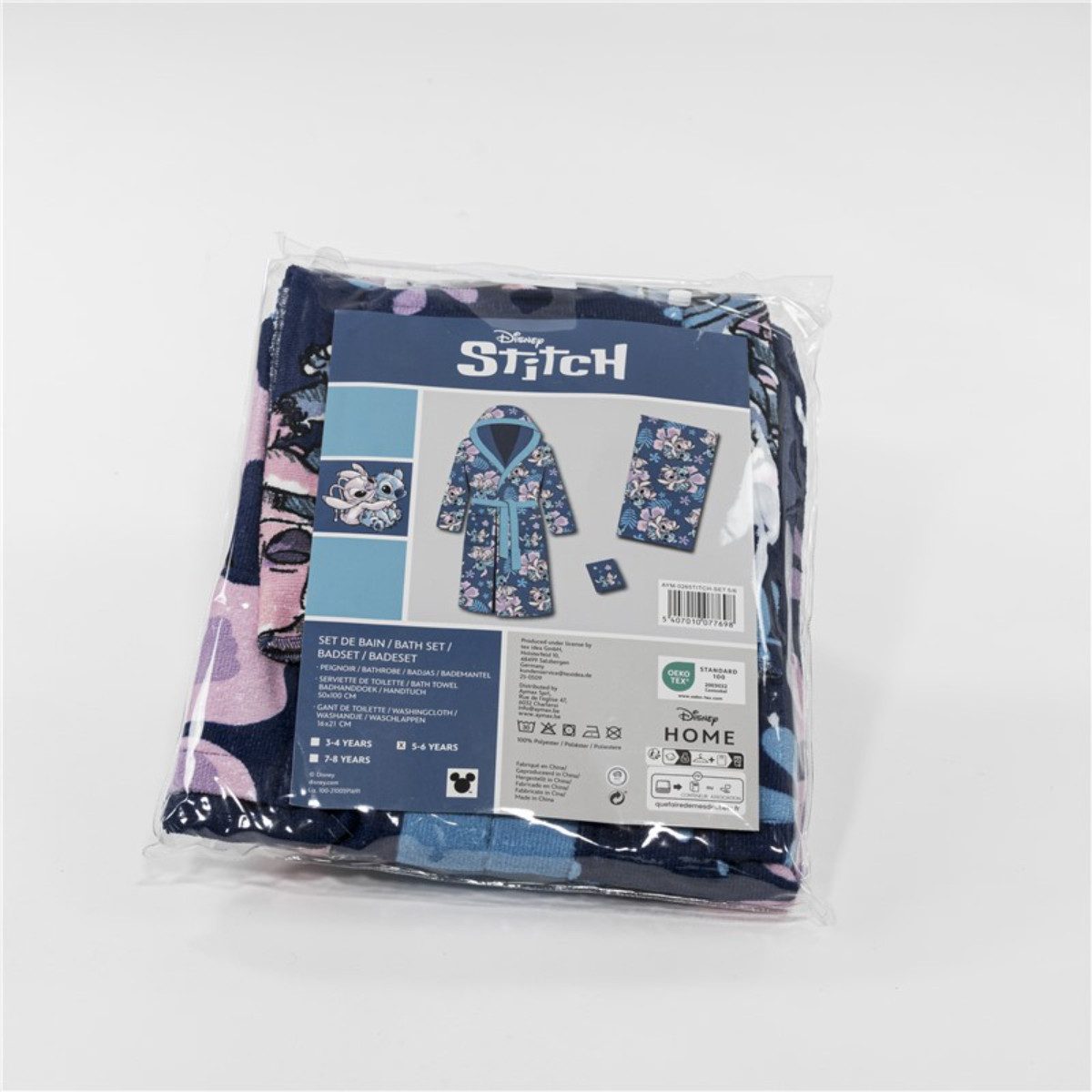 Lilo & Stitch Bademantel Bade Set für Kinder mit weichem Bademantel Handtuch Handschuhe – Bild 5 von 5