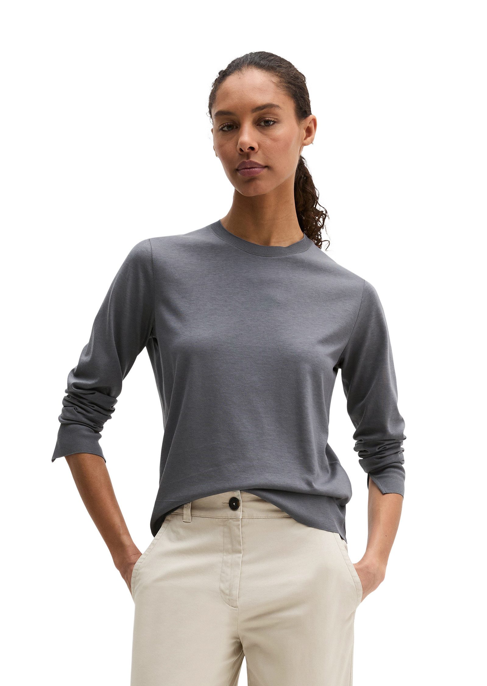 Marc O'Polo Langarmshirt aus TENCEL™ Lyocell-Baumwolle-Mix