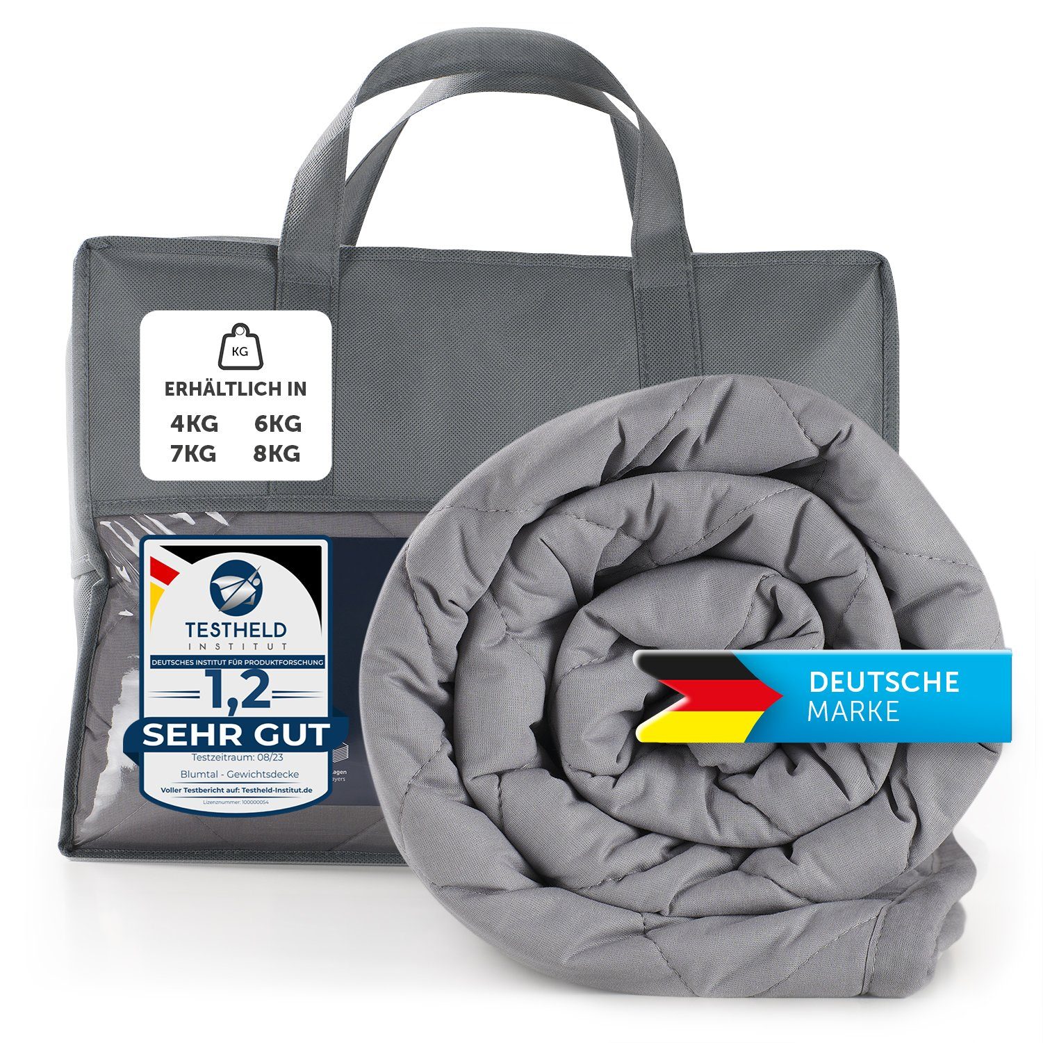 Blumtal Gewichtsdecke Gewichtsdecke 135x200, Decke mit Glasperlenfüllung, in vier Gewichtsvarianten aus 100% Baumwolle - waschmaschinengeeignet