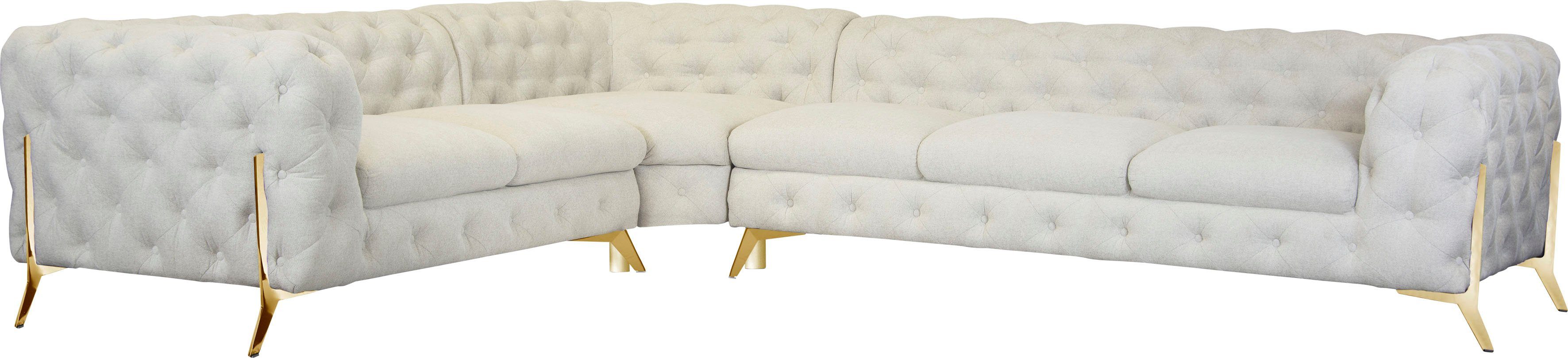 Leonique Chesterfield-Sofa Amaury L-Form, großes Ecksofa, günstig online kaufen