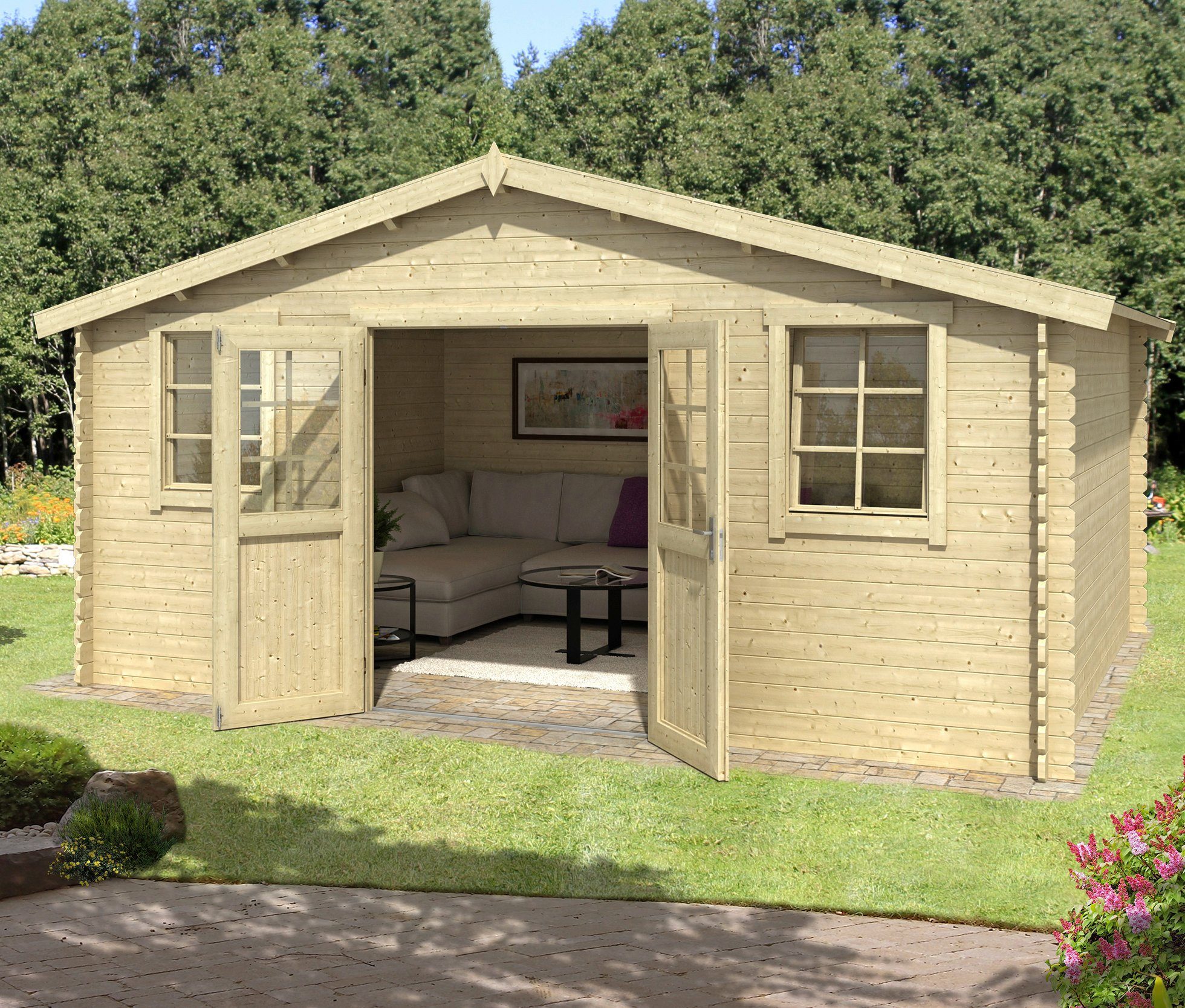 LASITA MAJA Gartenhaus Udo 300, BxT: 522x320 cm, Blockbohlenhaus 28mm