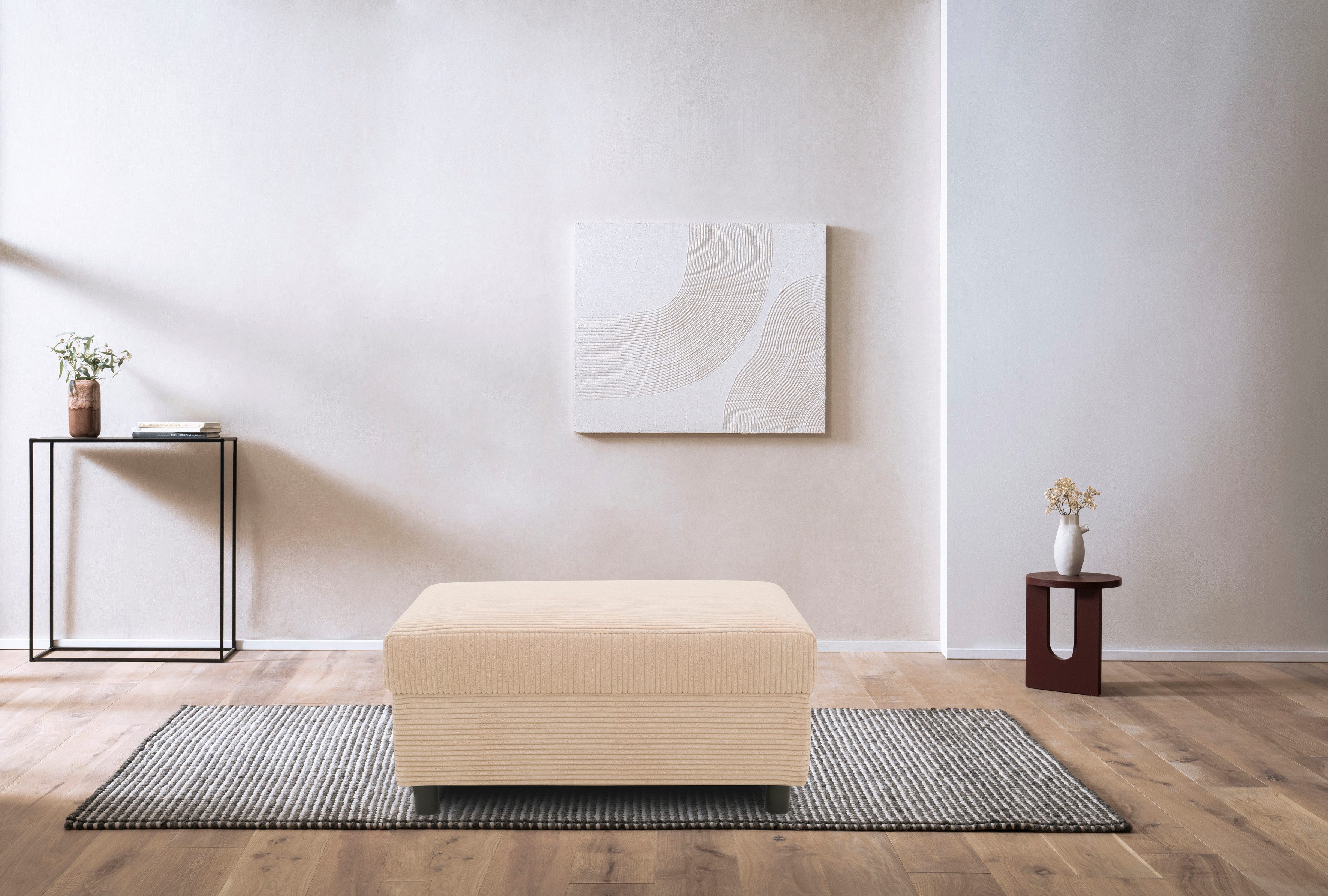 DOMO collection Polsterhocker "Turah 2 in Cord oder Luxus-Microfaser", mode günstig online kaufen