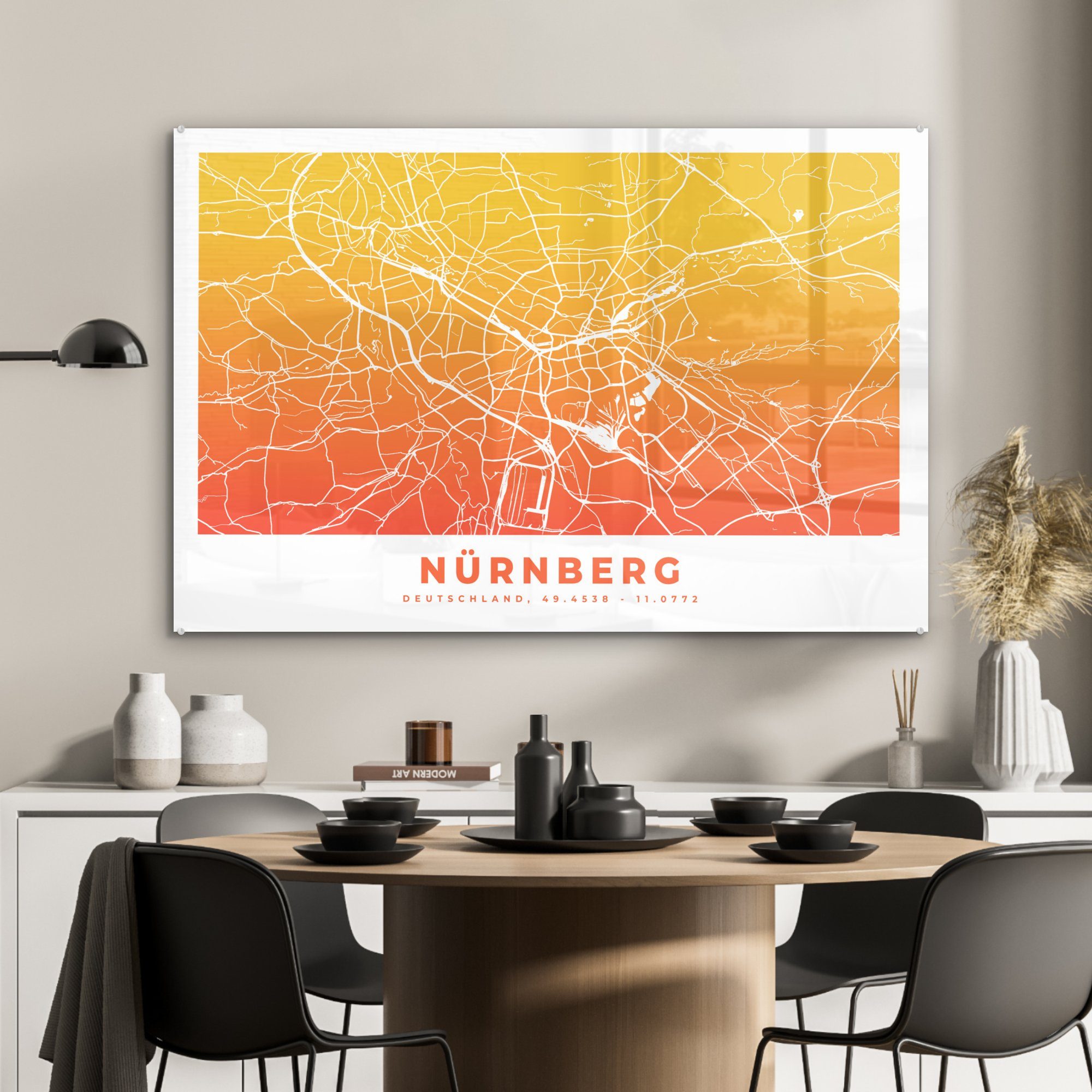 Schlafzimmer St), Stadtplan Wohnzimmer Acrylglasbild & (1 Acrylglasbilder - MuchoWow Deutschland, Nürnberg -