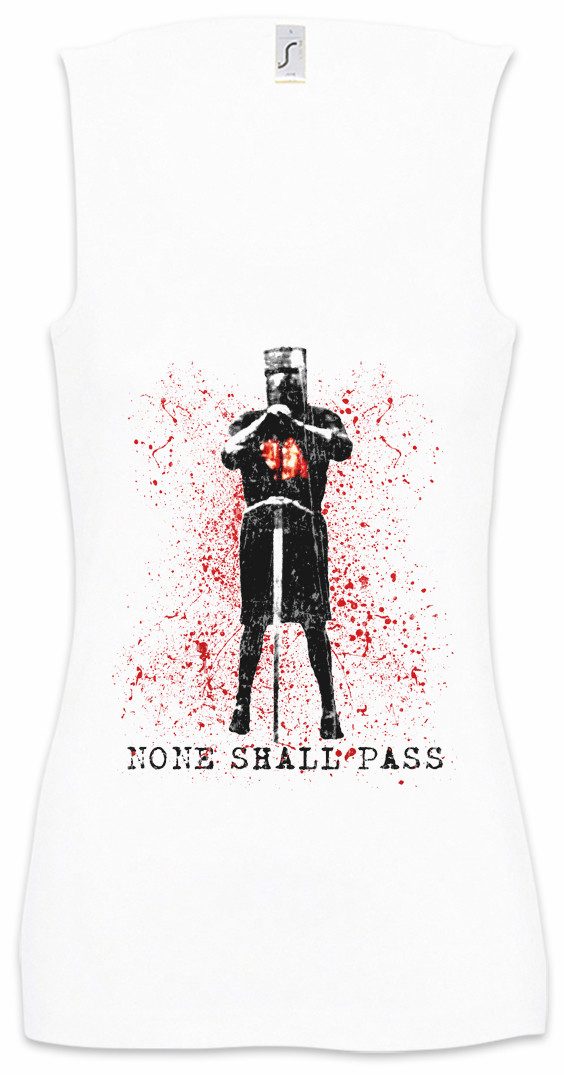 Tanktop None Shall Pass Ärmelloses Damen T-Shirt Monty Schwarzer Ritter Black