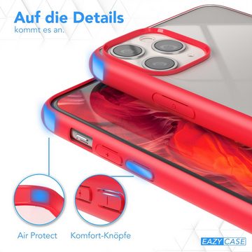 EAZY CASE Handyhülle Bumper Case für Apple iPhone 11 Pro 5,8 Zoll, Hülle Transparent Backcover kratzfest Slim Cover Durchsichtig Rot