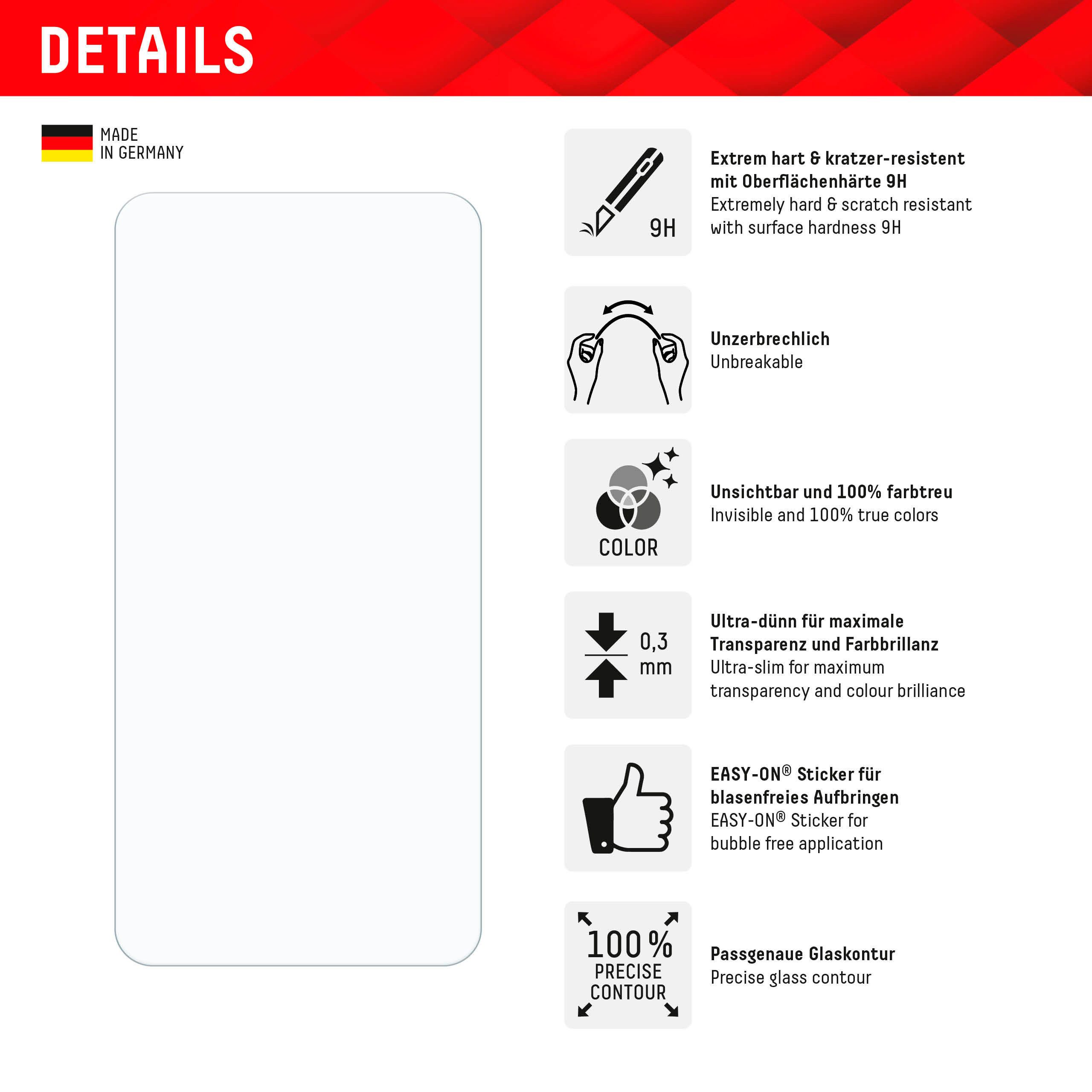 Displex Displayschutzglas Smart Glass für Samsung Galaxy S24+, Samsung Galaxy S25+, Displayschutzfolie Displayschutz kratzer-resistent 9H unzerbrechlich – Bild 4 von 5