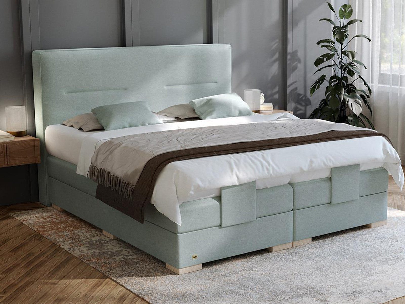 PAARA Boxspringbett Kreta elektrisch verstellbar mit Motor alle Größen, mit einzigartigem Belüftungssystem