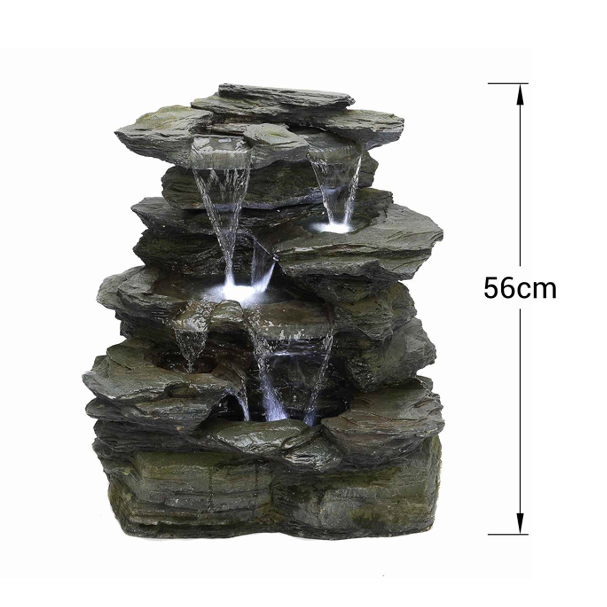 Köhko Gartenbrunnen Köhko "Greifensteine" Gartenbrunnen in Naturstein-Optik mit LED