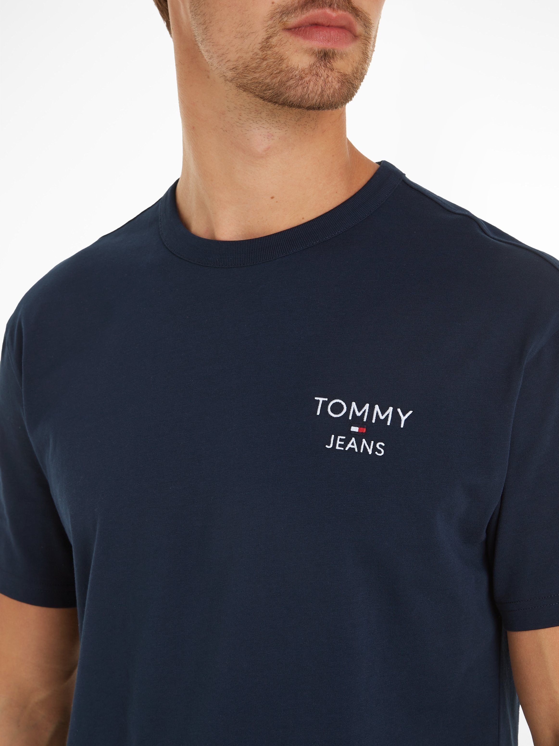 Tommy mit Tommy EXT Jeans T-Shirt Stickerei Dark TEE Jeans CORP REG Night TJM Navy