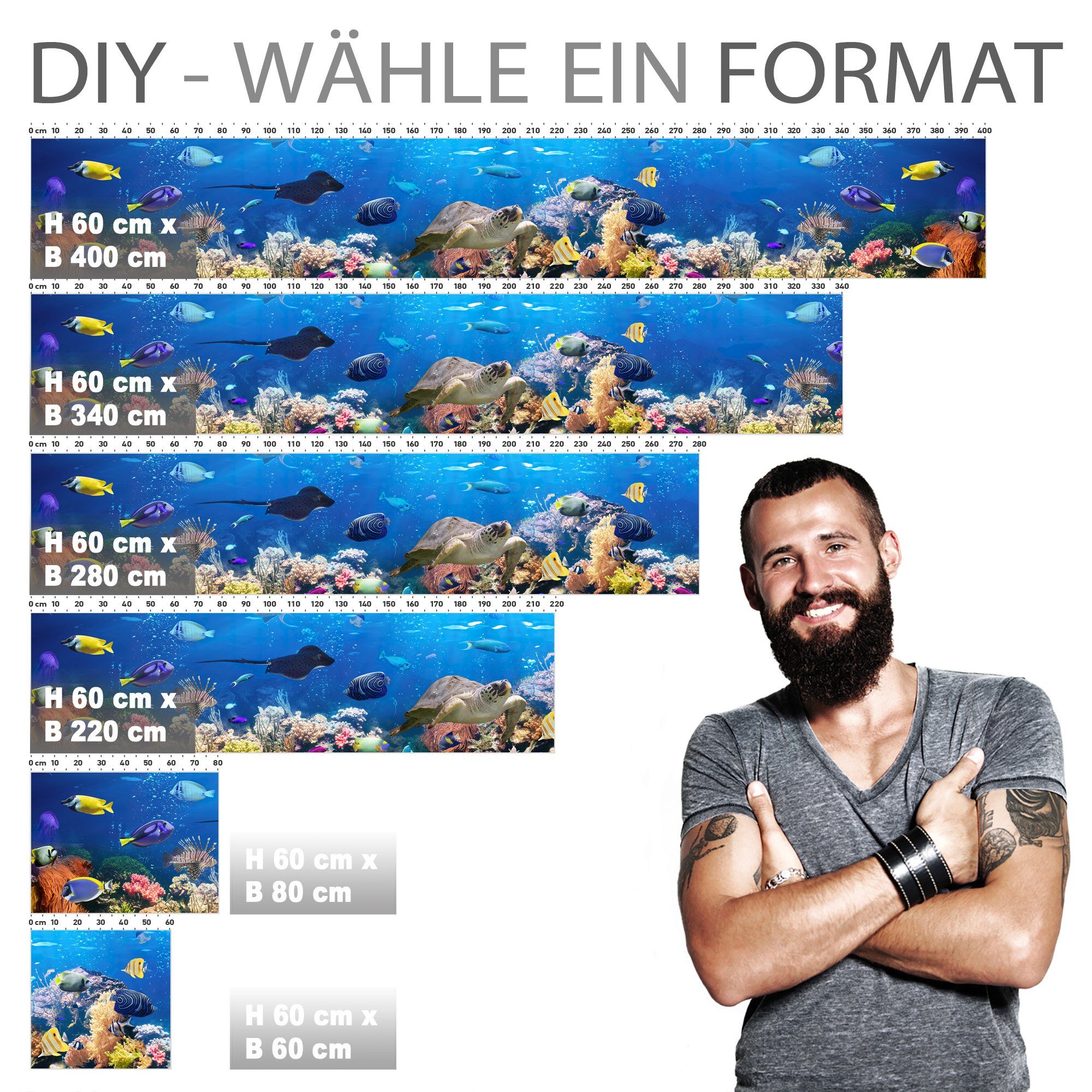 Stickerprofis Küchenrückwand UNTERWASSER (Glasoptik), (Premium), 1,5mm, sel günstig online kaufen