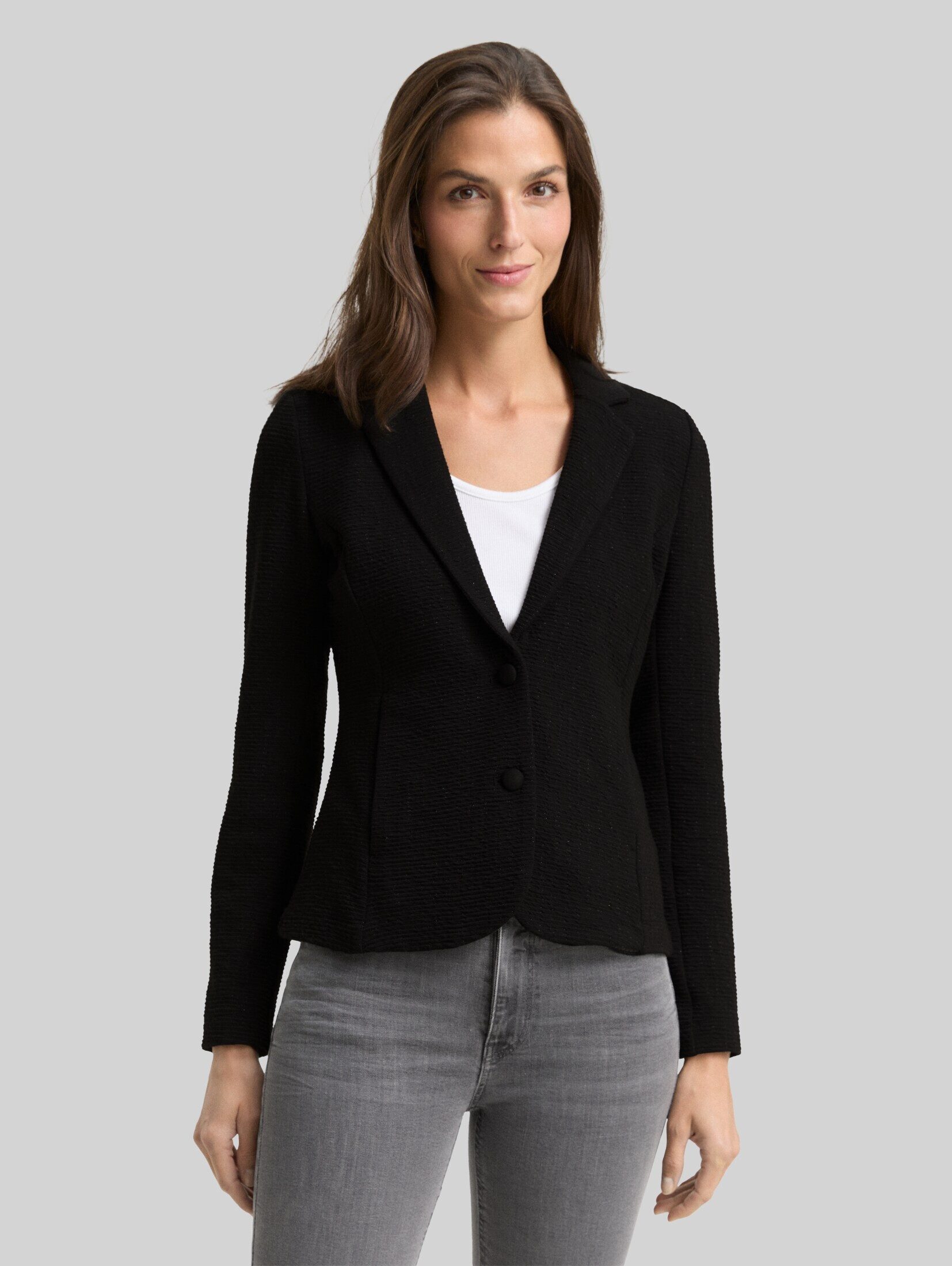TOM TAILOR Jackenblazer Blazer Slim Fit Blazer mit Glitzer-Effekt